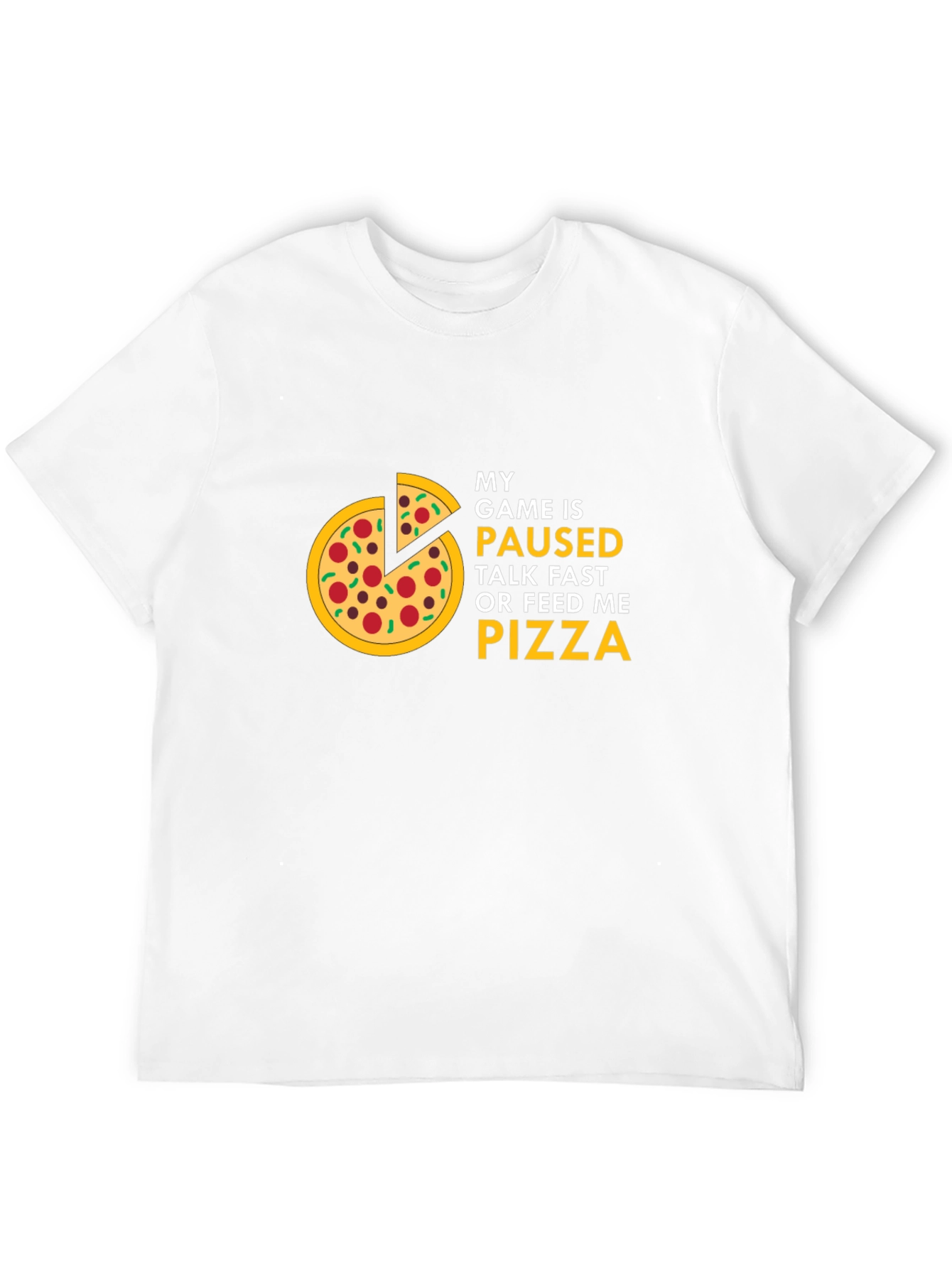 My Game is Paused Pizza Graphic T-Shirt