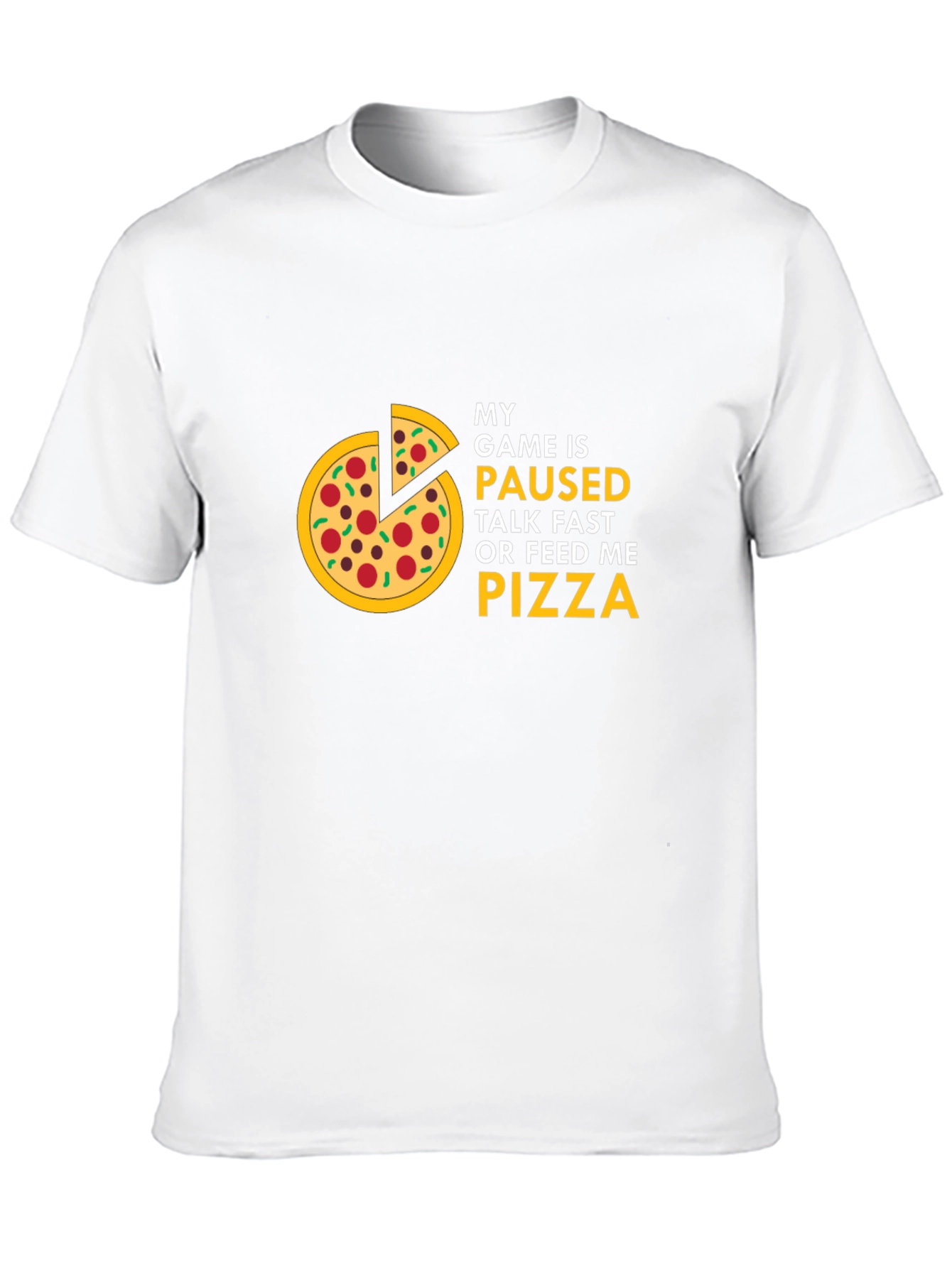 My Game is Paused Pizza Graphic T-Shirt