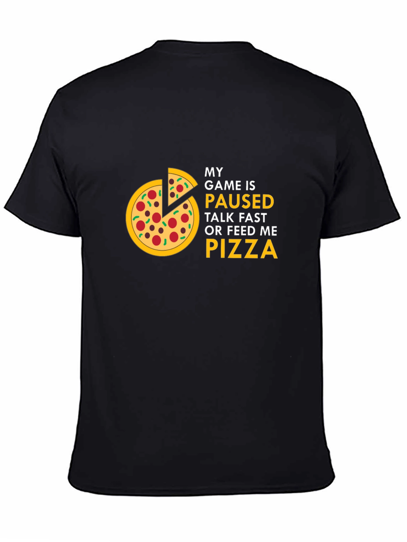 My Game is Paused Pizza Graphic T-Shirt