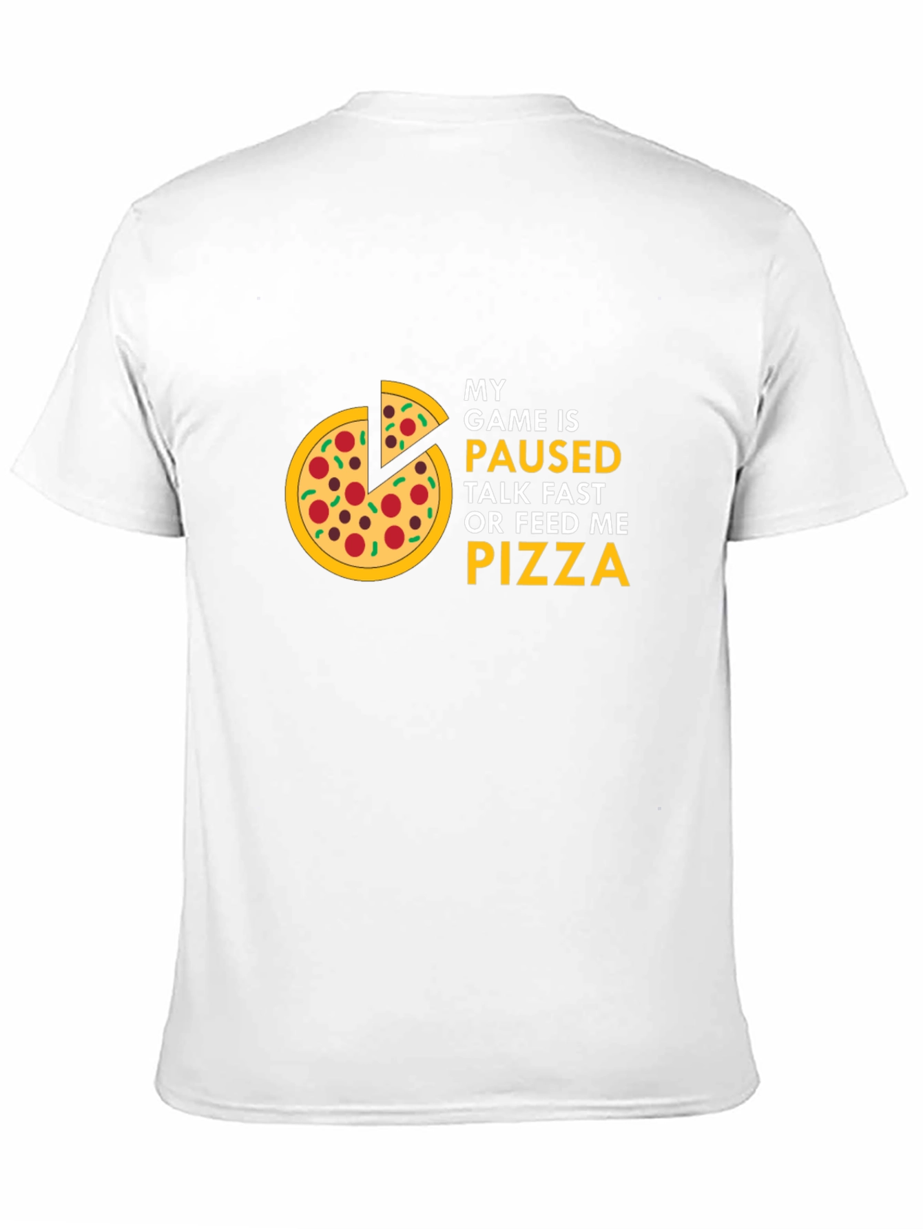 My Game is Paused Pizza Graphic T-Shirt