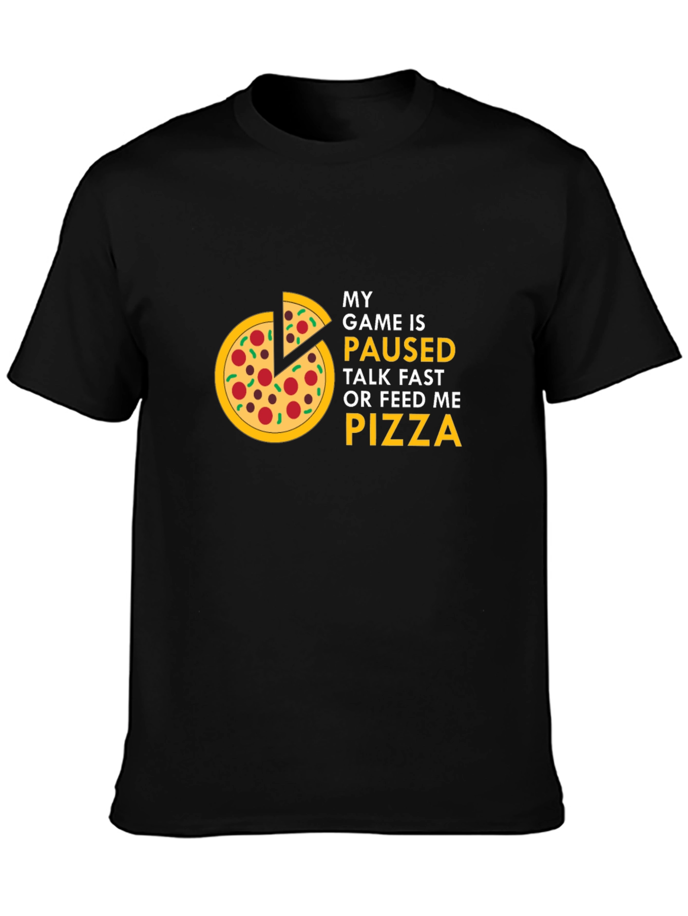 My Game is Paused Pizza Graphic T-Shirt