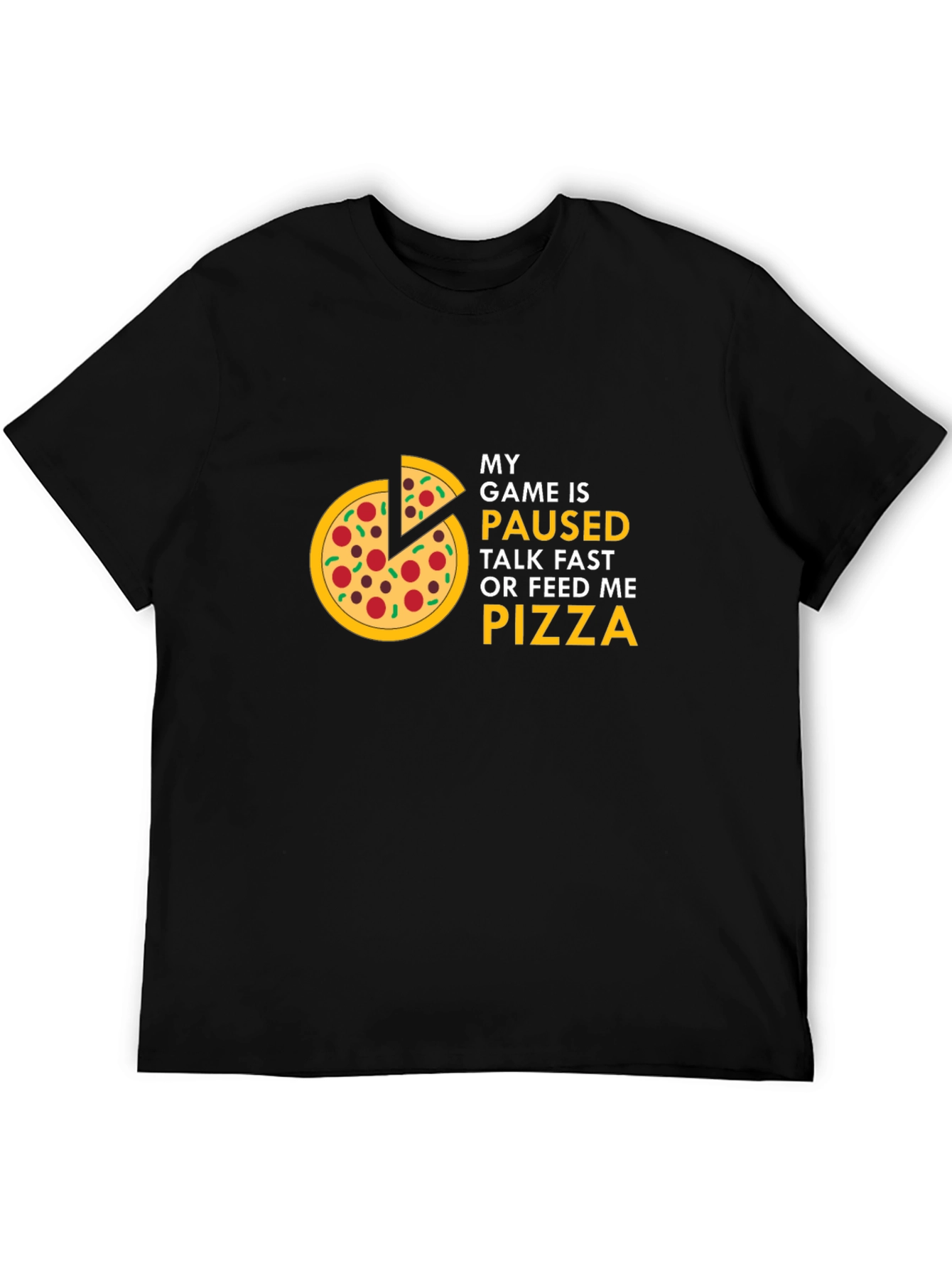 My Game is Paused Pizza Graphic T-Shirt