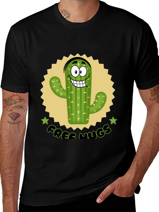 Funny Cactus Free Hugs Graphic T-Shirt