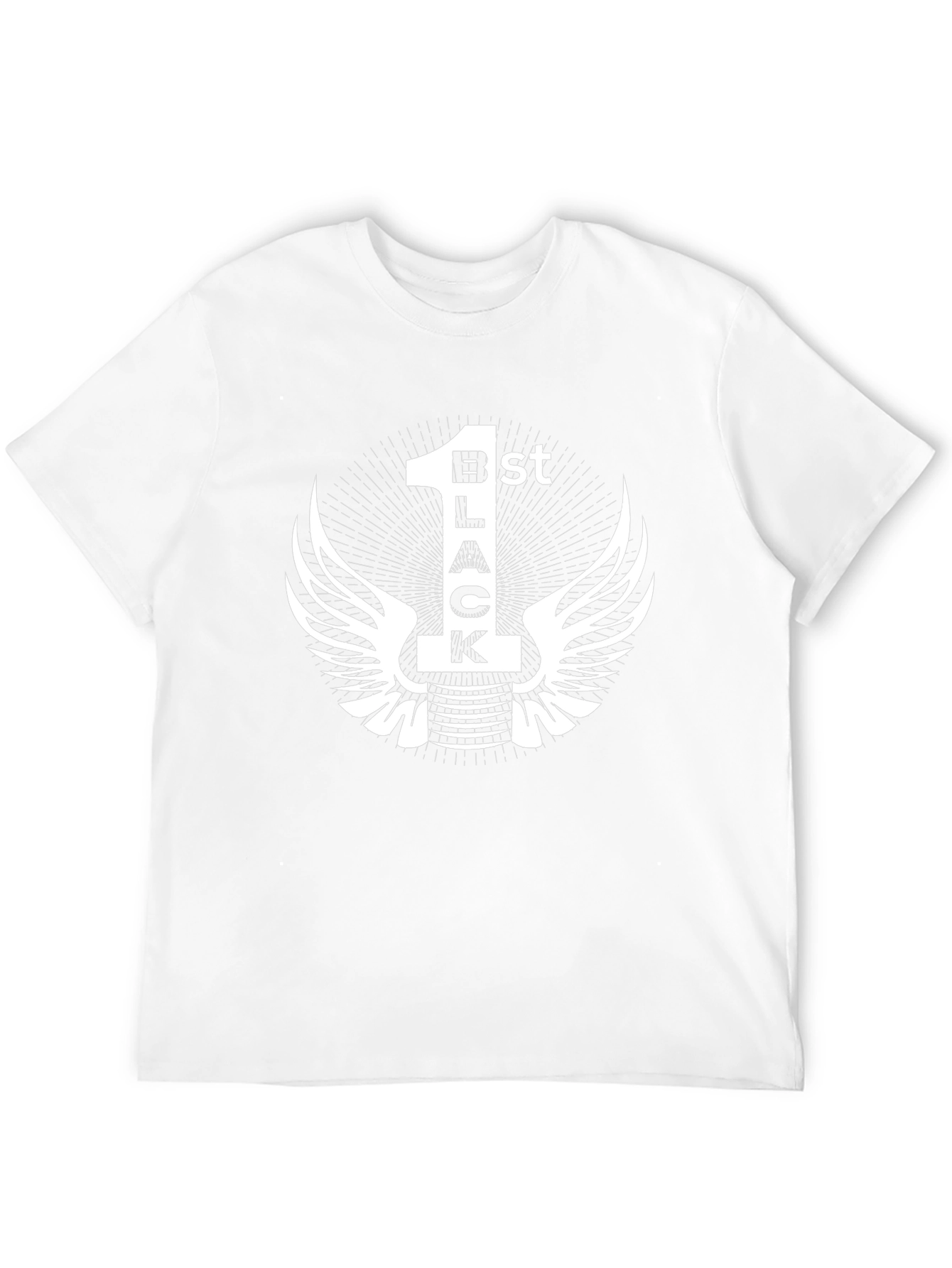 1st Black T-Shirt - Winged Design