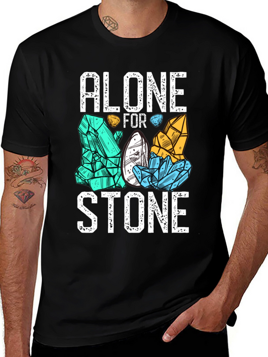 Alone for Stone Mens Graphic T-Shirt - Black