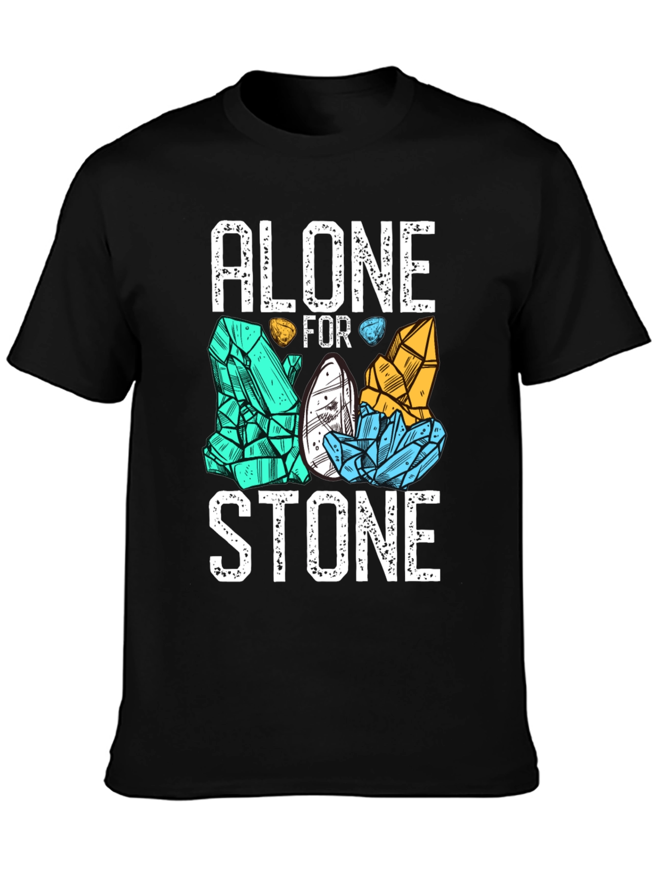 Alone for Stone Mens Graphic T-Shirt - Black