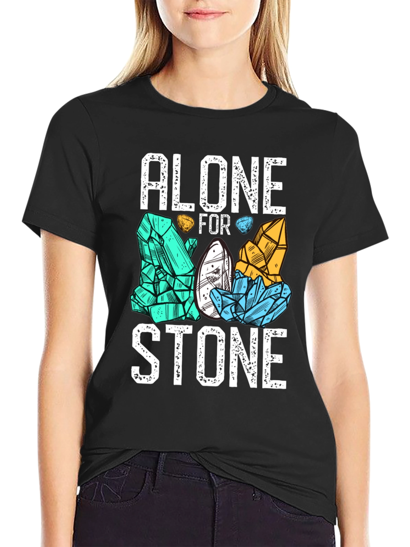 Alone for Stone Mens Graphic T-Shirt - Black
