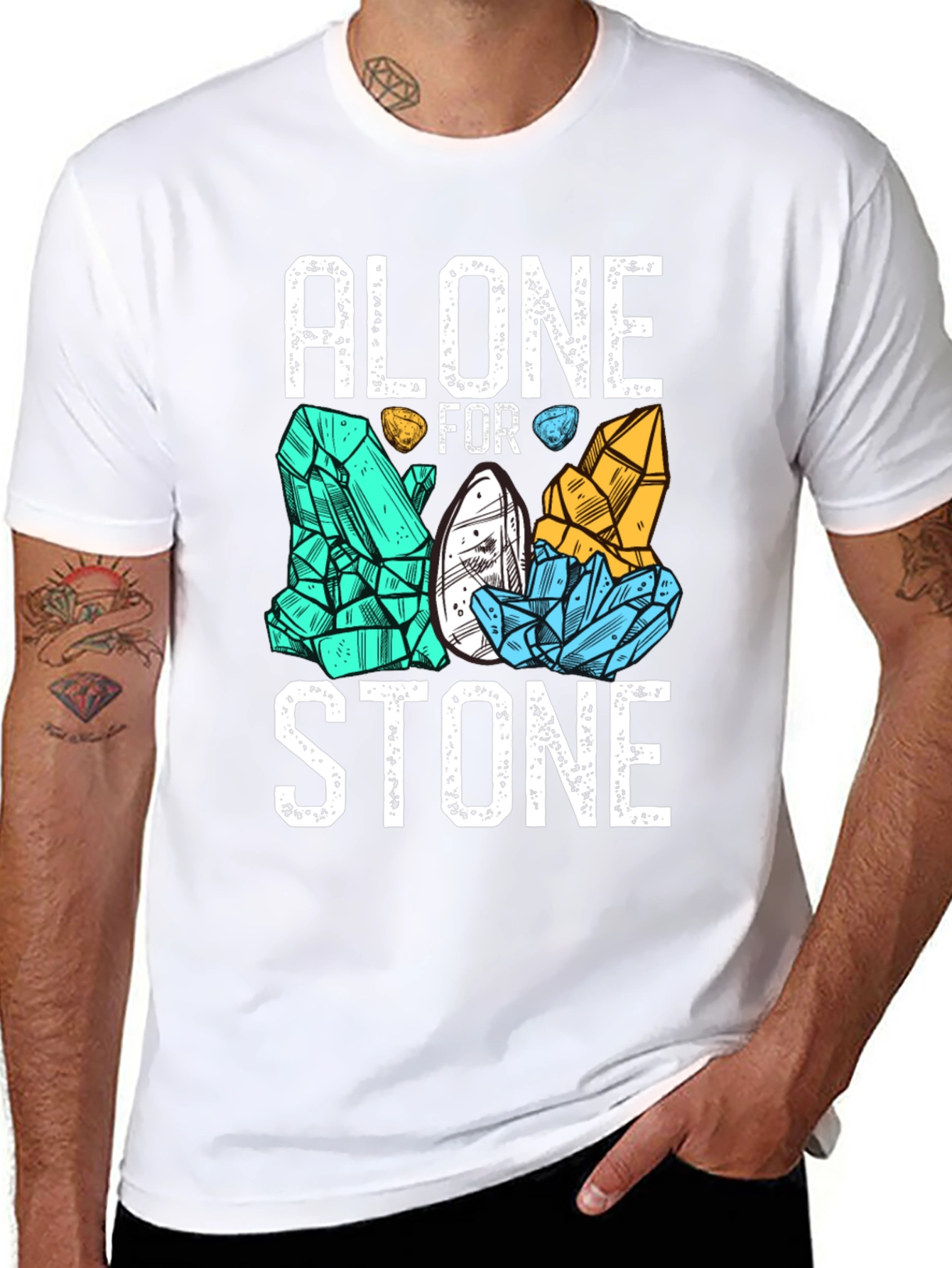Alone for Stone Mens Graphic T-Shirt - Black