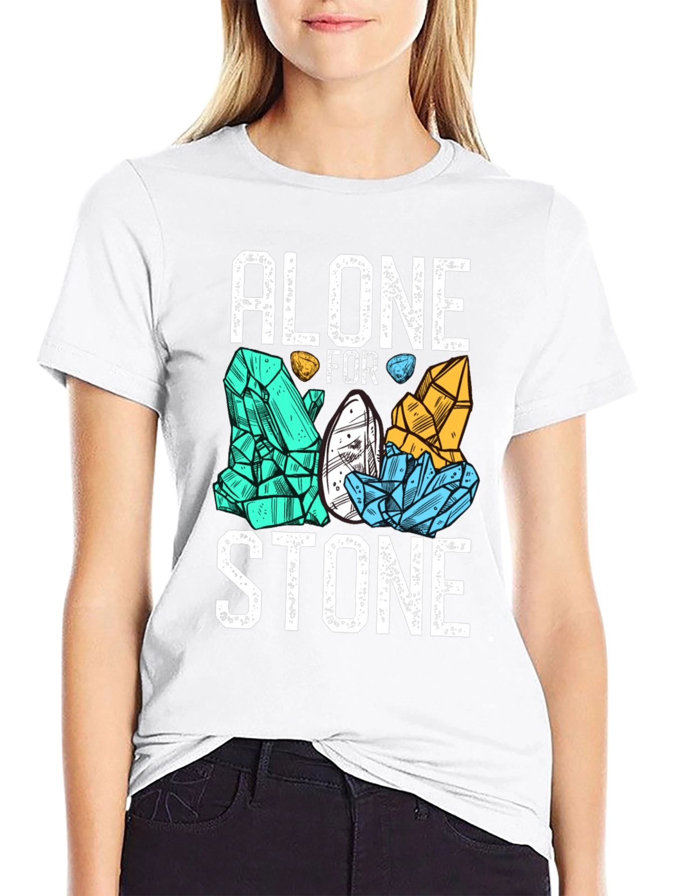 Alone for Stone Mens Graphic T-Shirt - Black
