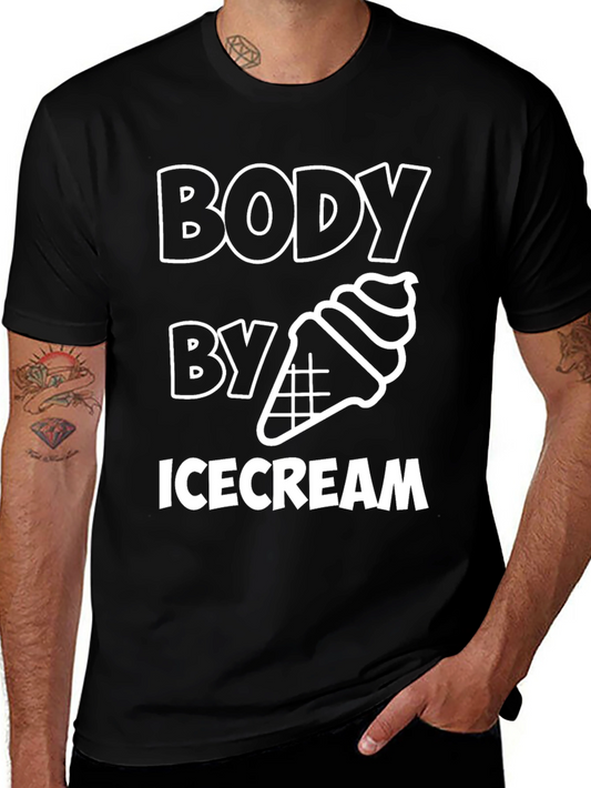 Body By Ice Cream Graphic T-Shirt - Funny Foodie Tee