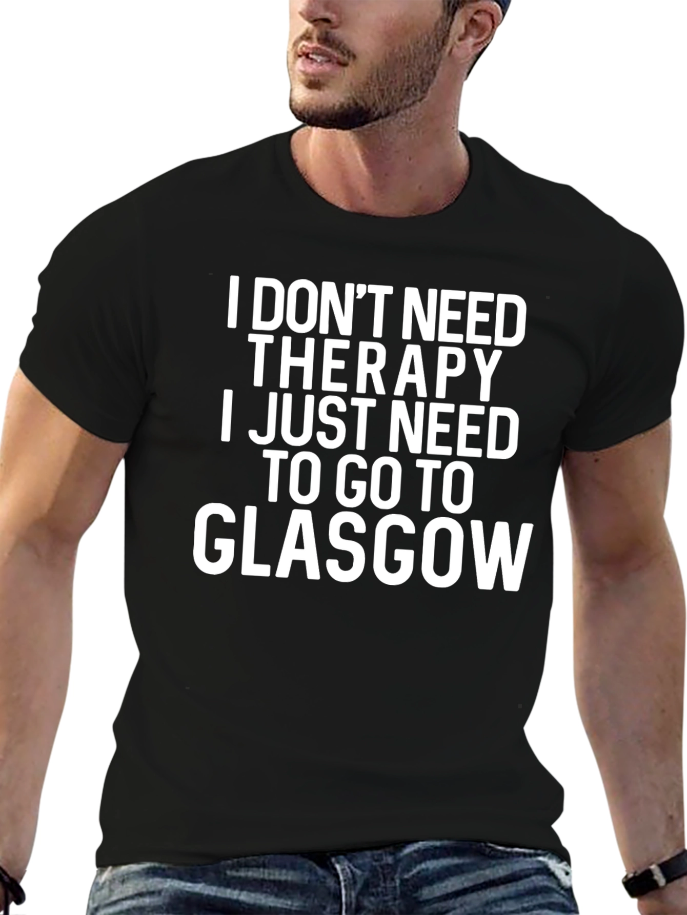 Glasgow Therapy Funny Black T-Shirt