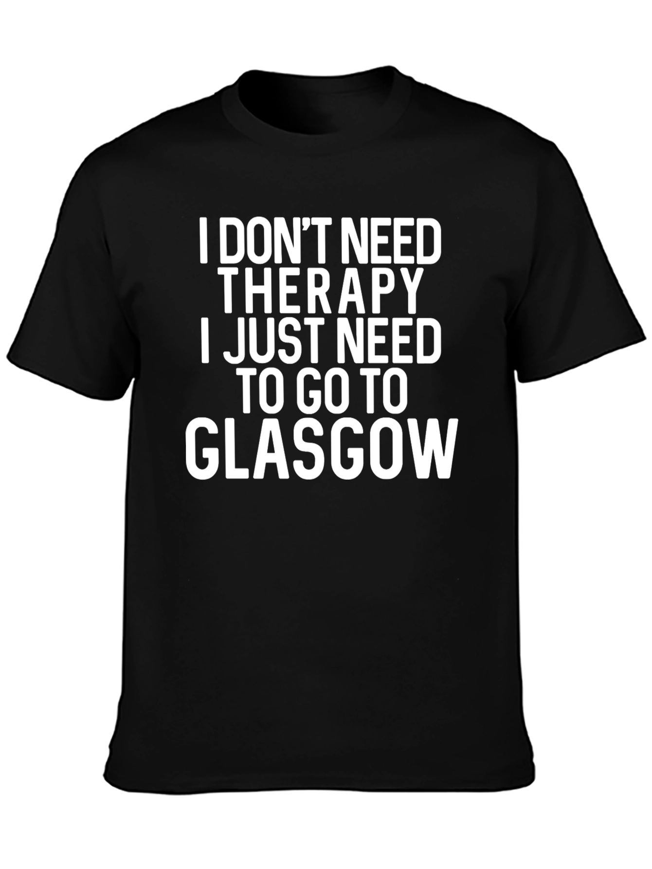 Glasgow Therapy Funny Black T-Shirt