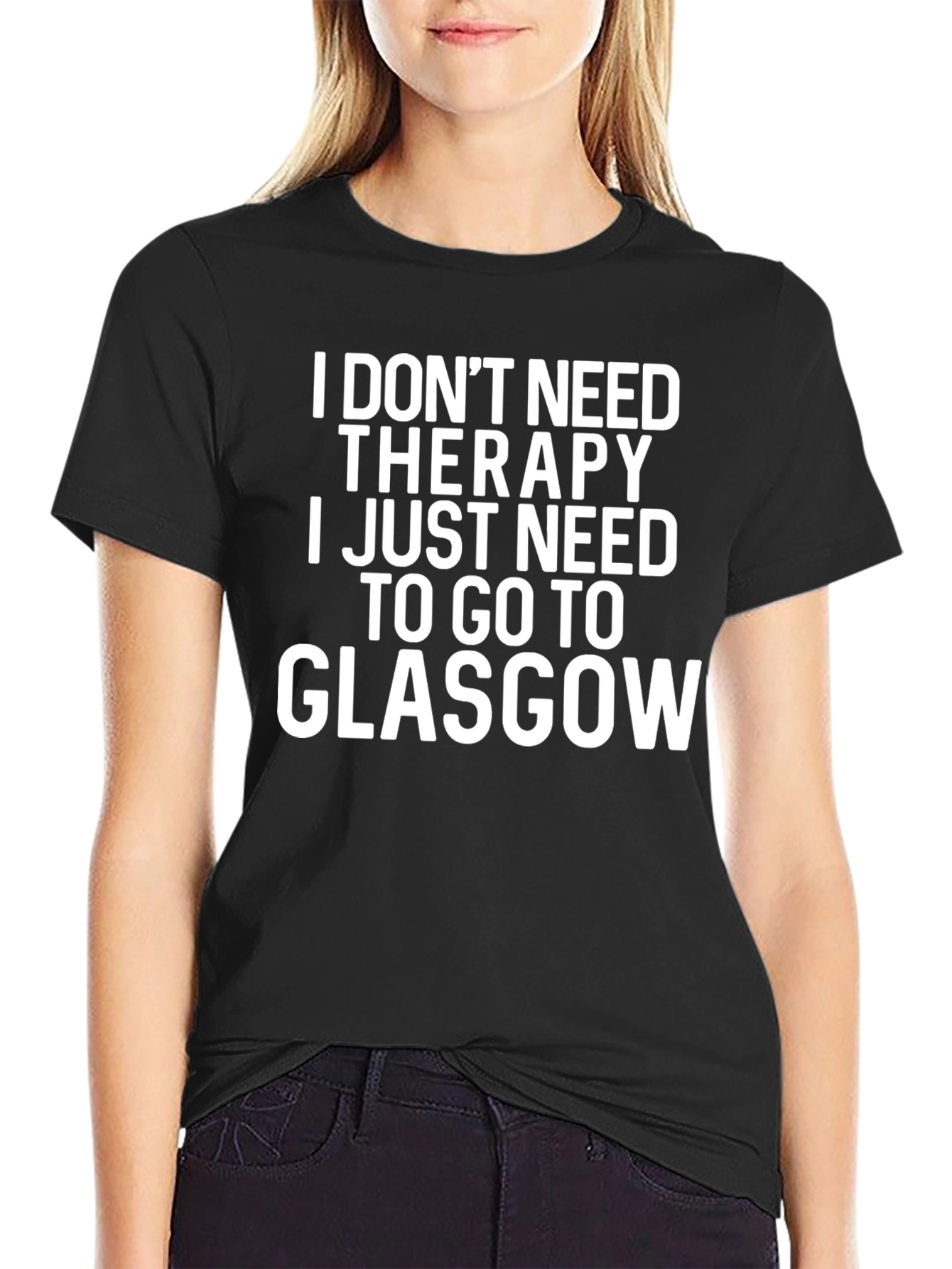 Glasgow Therapy Funny Black T-Shirt