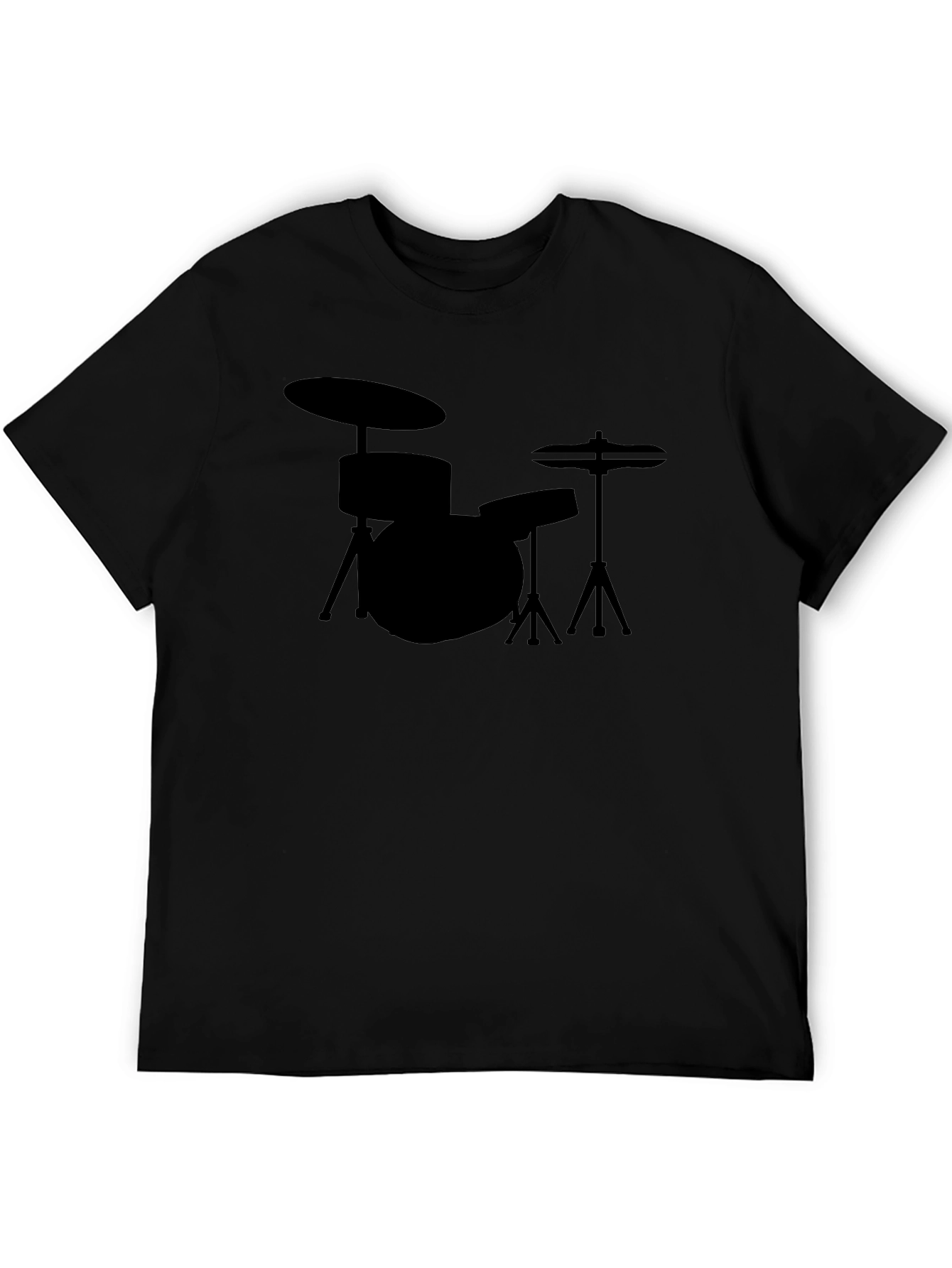 Black Drum Kit Silhouette T-Shirt