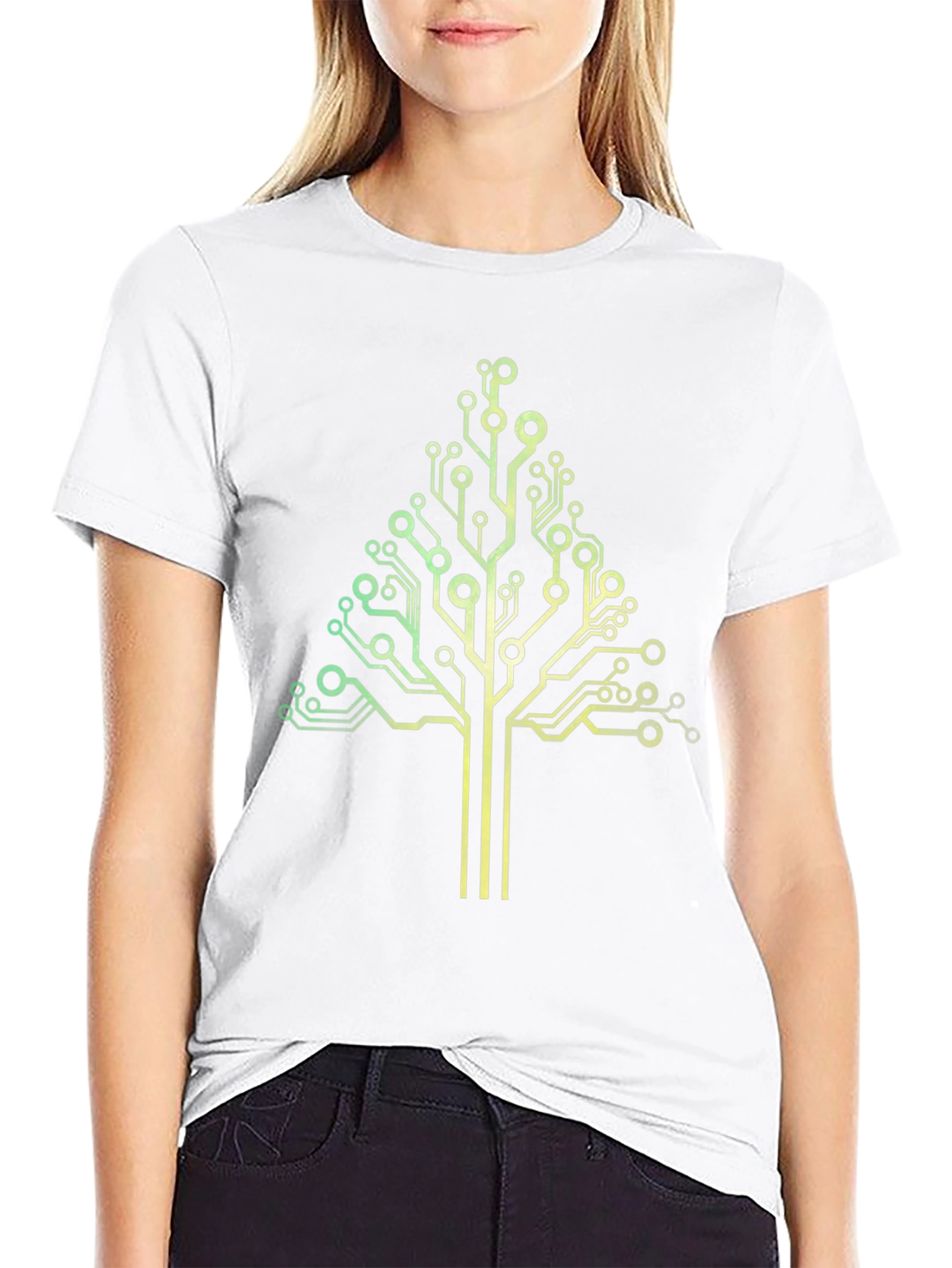 Circuit Tree Graphic Tee - Black Cotton T-Shirt