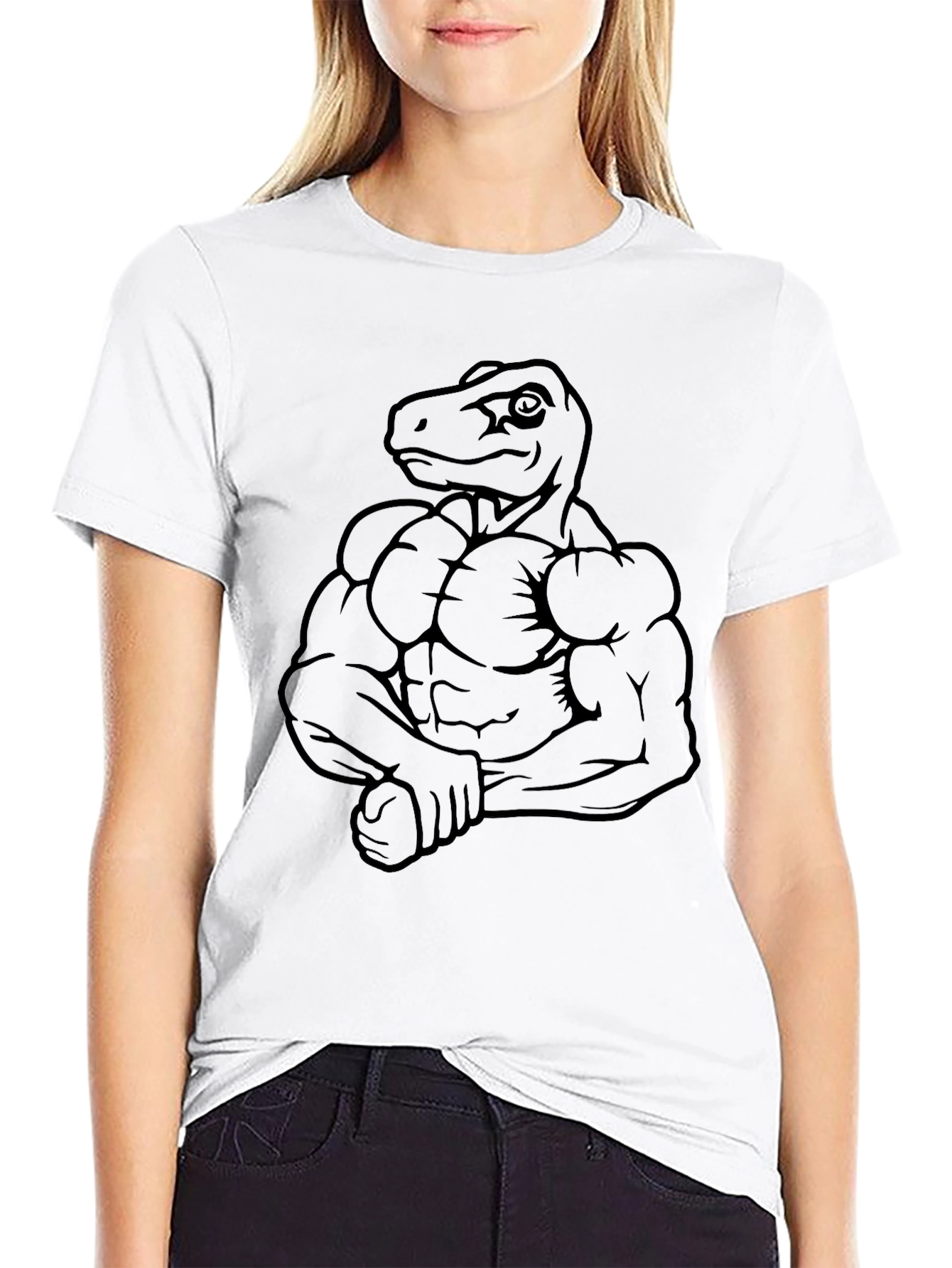 Dino Muscle T-Shirt - Funny Gym Workout Tee