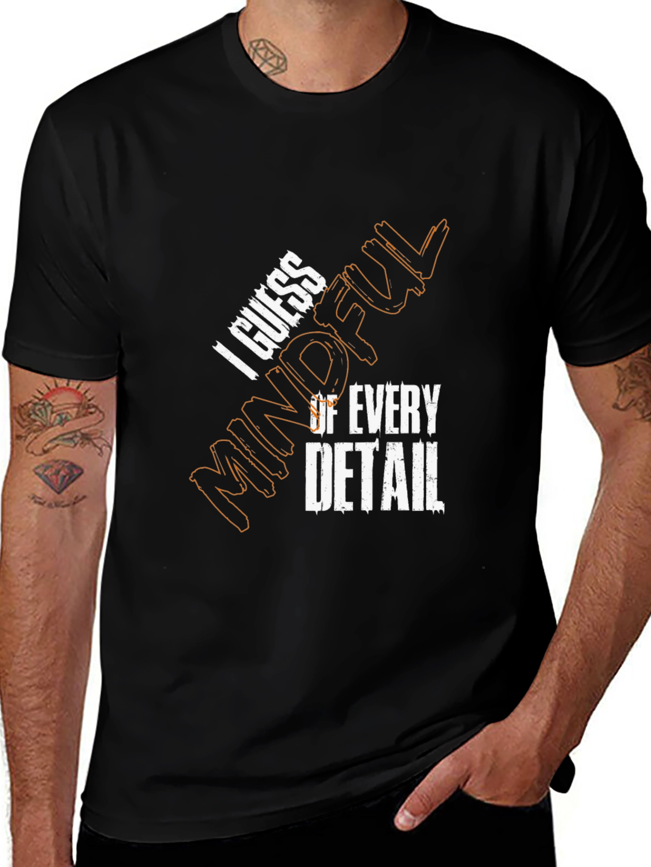 Mindful Detail Graphic Tee - Black Cotton Blend