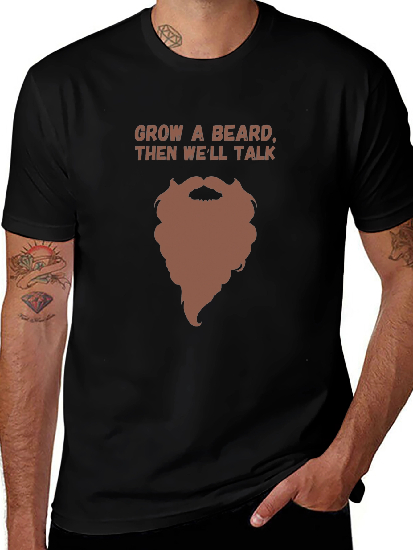 Grow a Beard Funny Graphic Tee