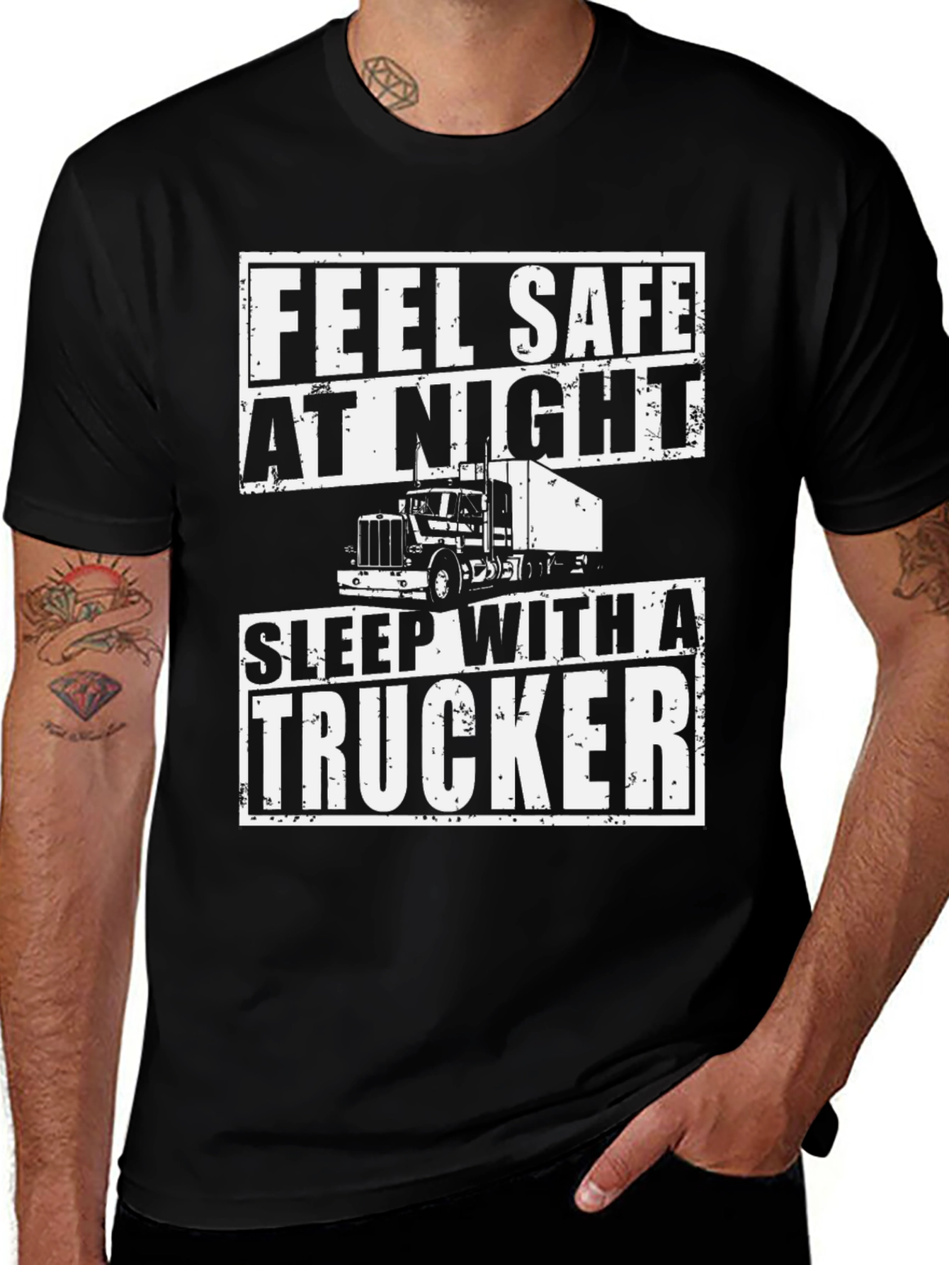 Feel Safe At Night Trucker T-Shirt