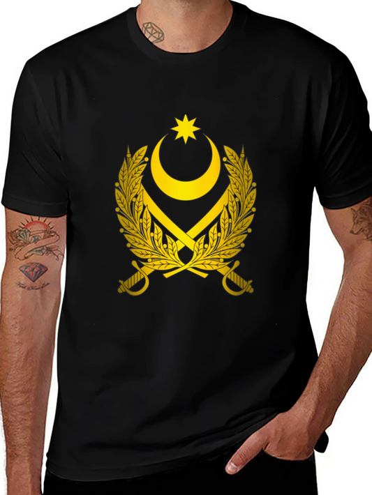 Emblem Tee - Crescent Star & Swords Graphic T-Shirt