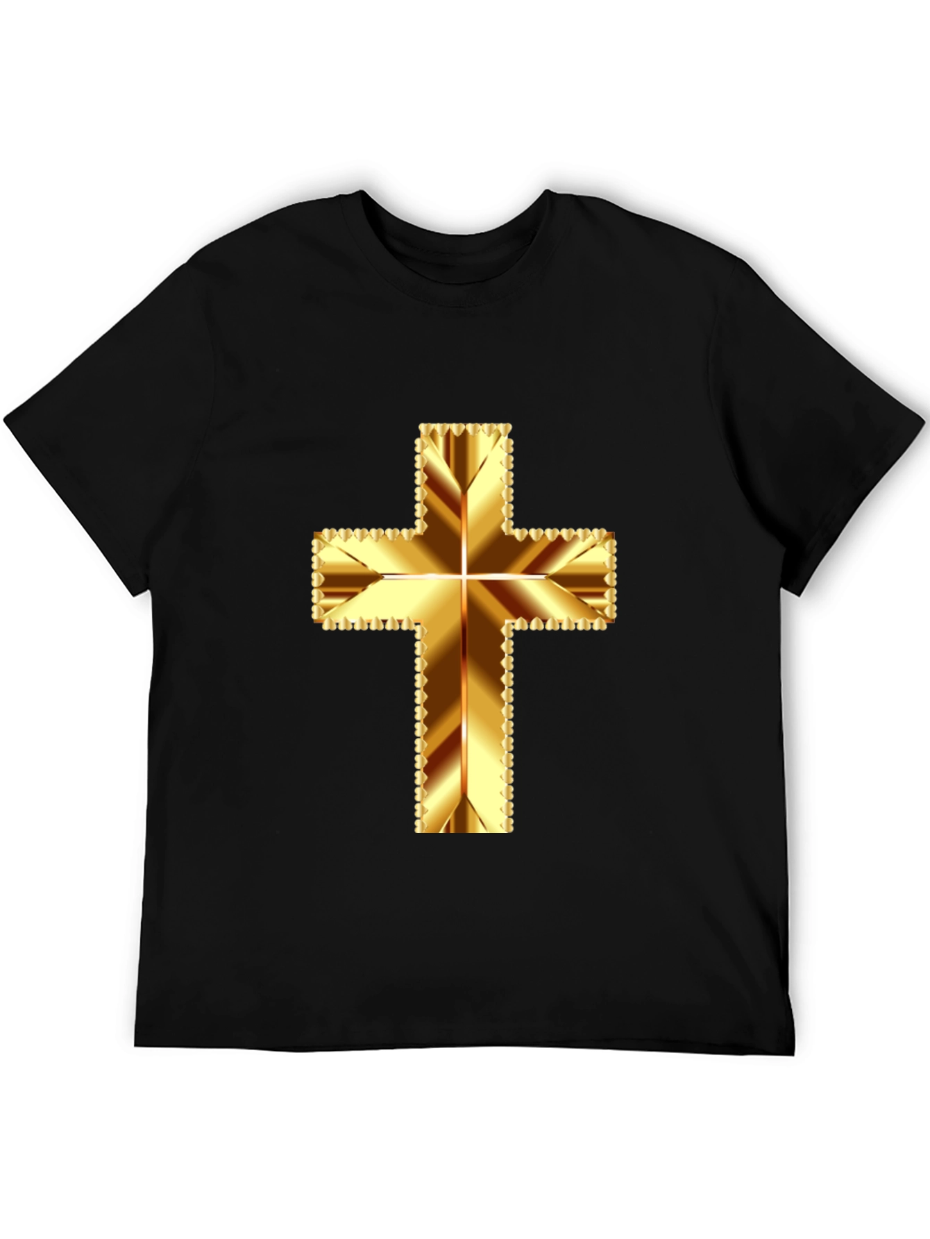 Gold Cross Graphic Tee - Religious Inspired Design