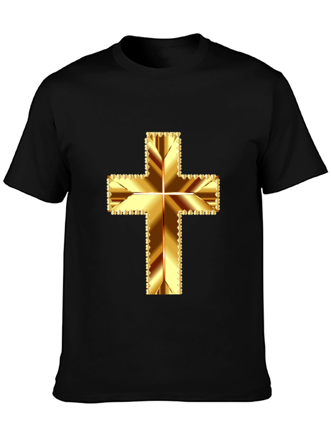 Gold Cross Graphic Tee - Religious Inspired Design