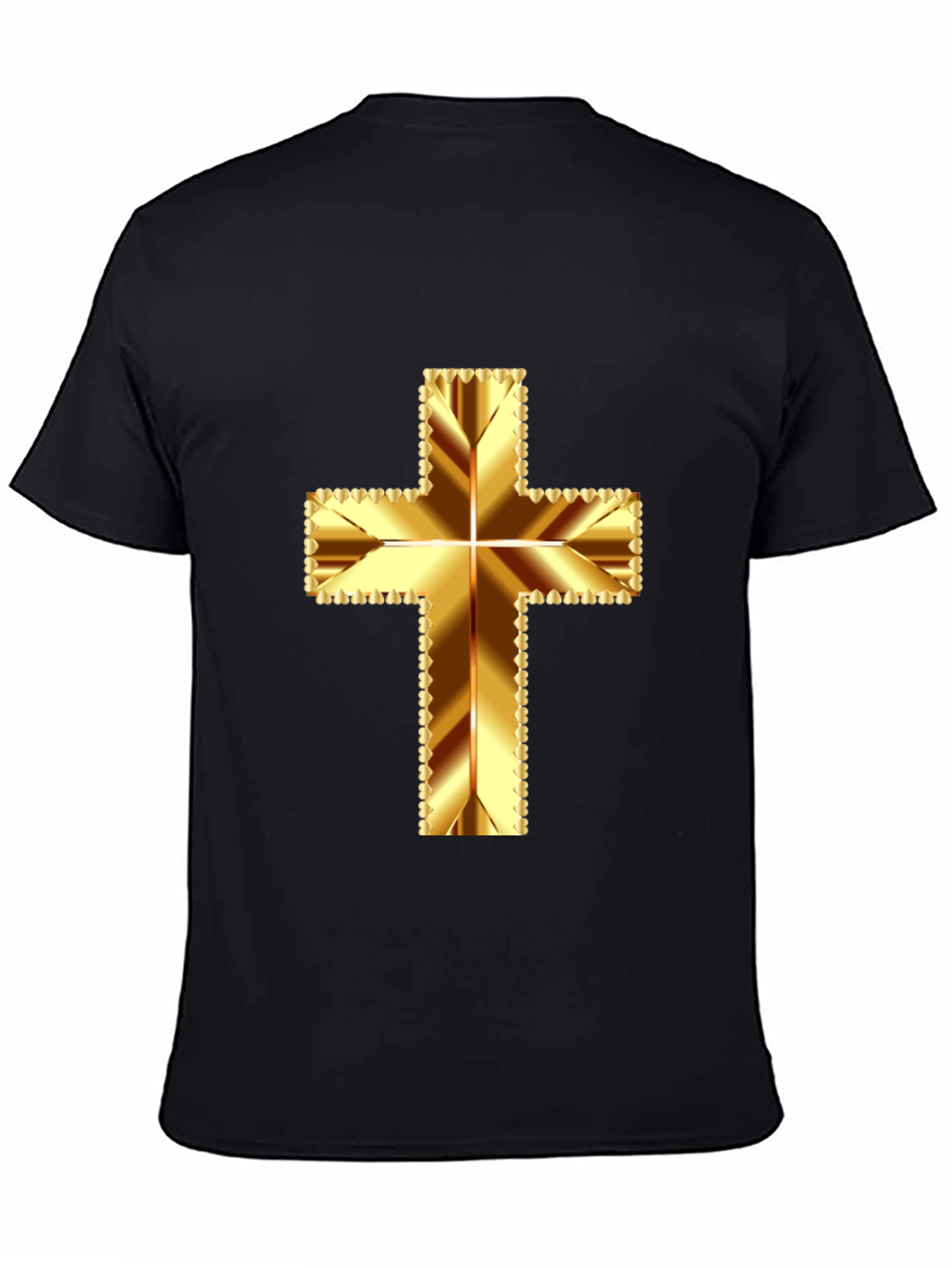 Gold Cross Graphic Tee - Religious Inspired Design