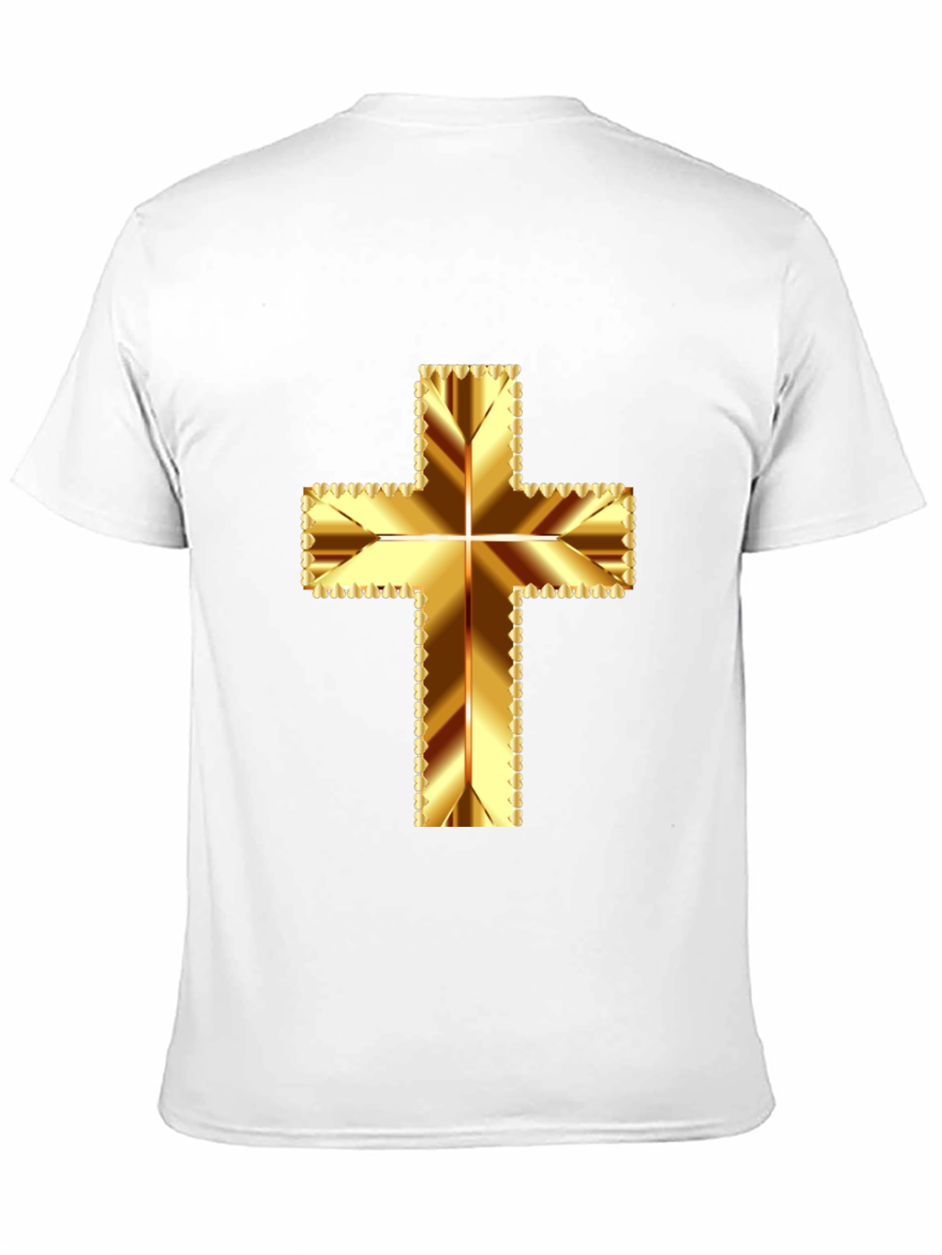 Gold Cross Graphic Tee - Religious Inspired Design