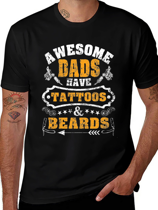 Awesome Dads Tattoos & Beards T-Shirt