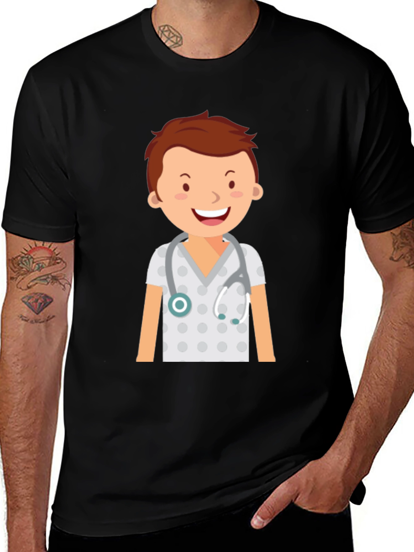 Cartoon Doctor T-Shirt - Cute Medical Apparel