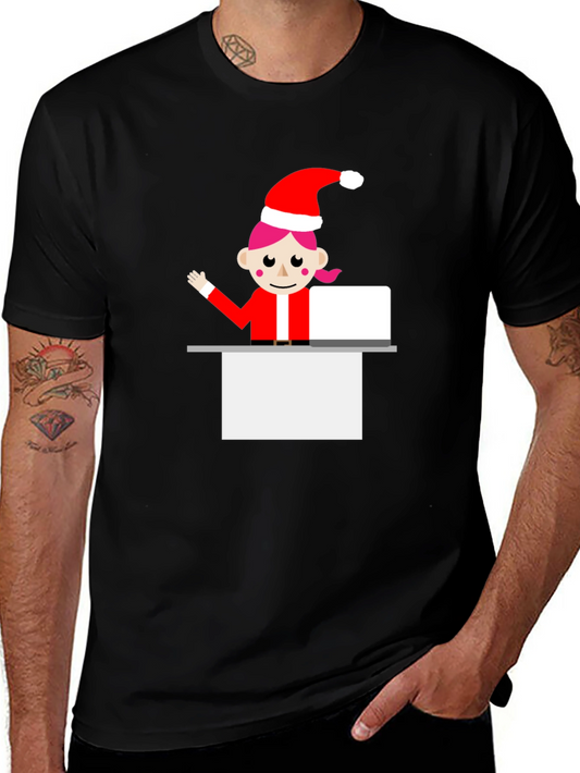 Festive Elf Graphic Tee - Holiday Cheer T-Shirt