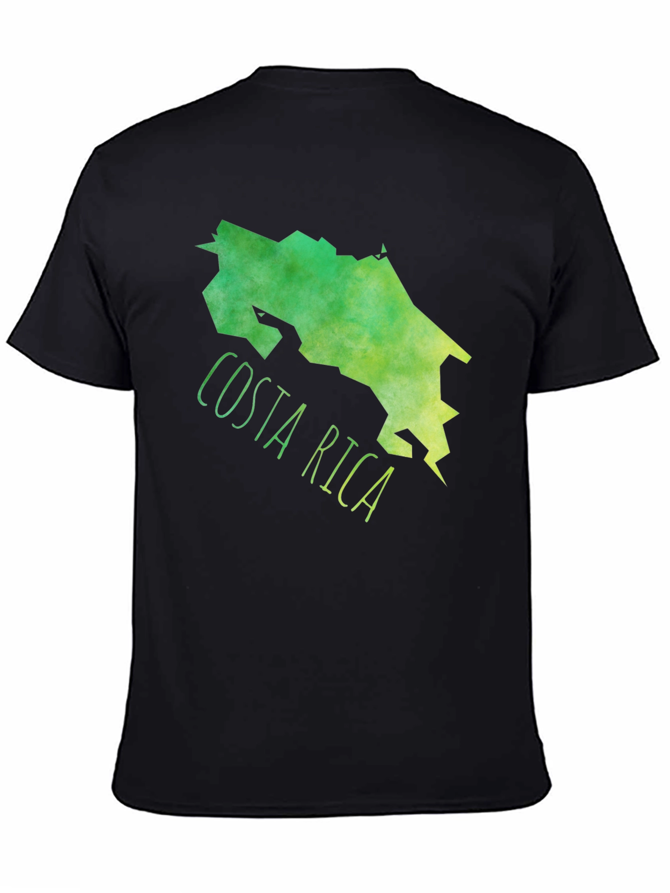 Costa Rica Map Graphic Tee - Black Cotton T-Shirt