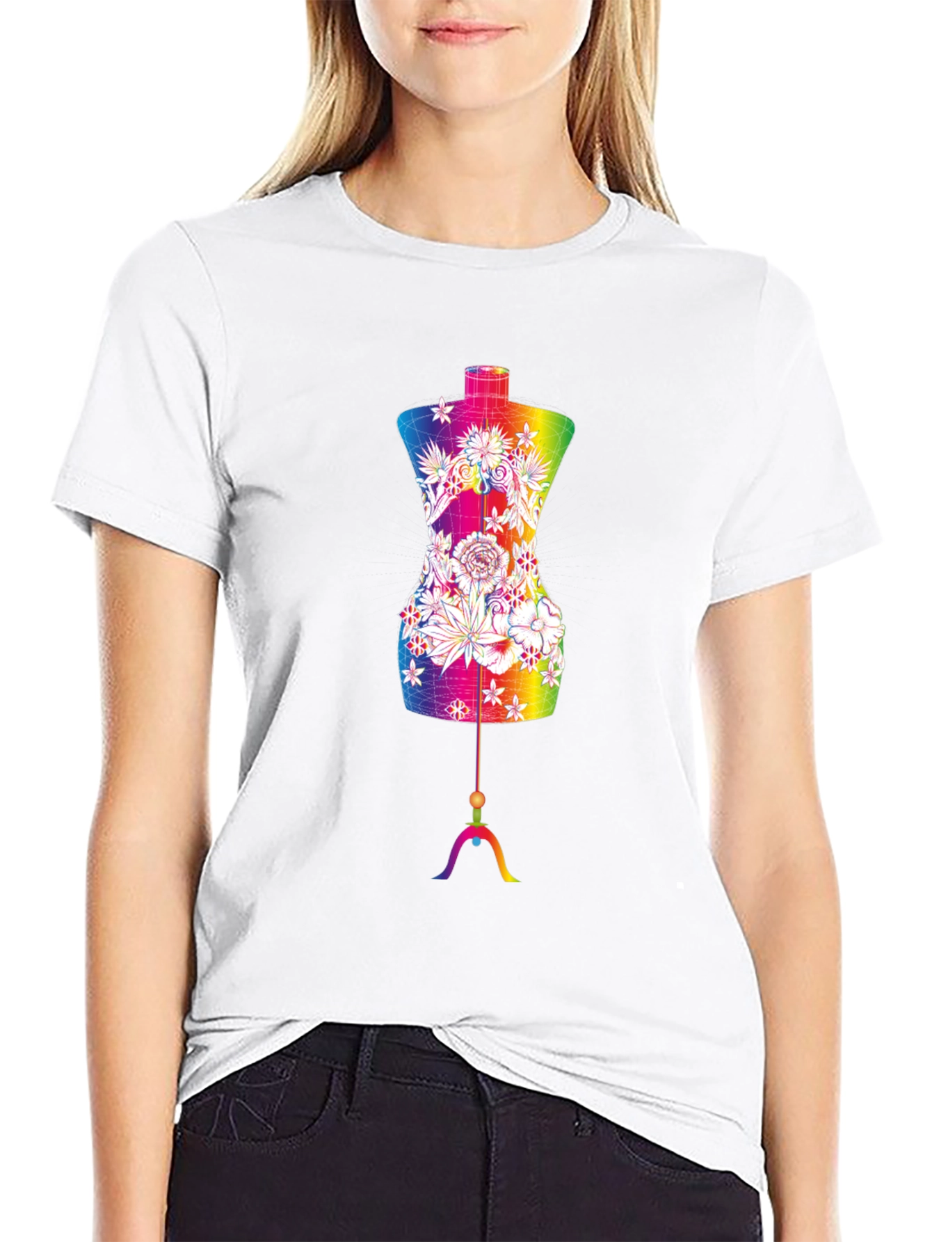 Rainbow Floral Mannequin Tee