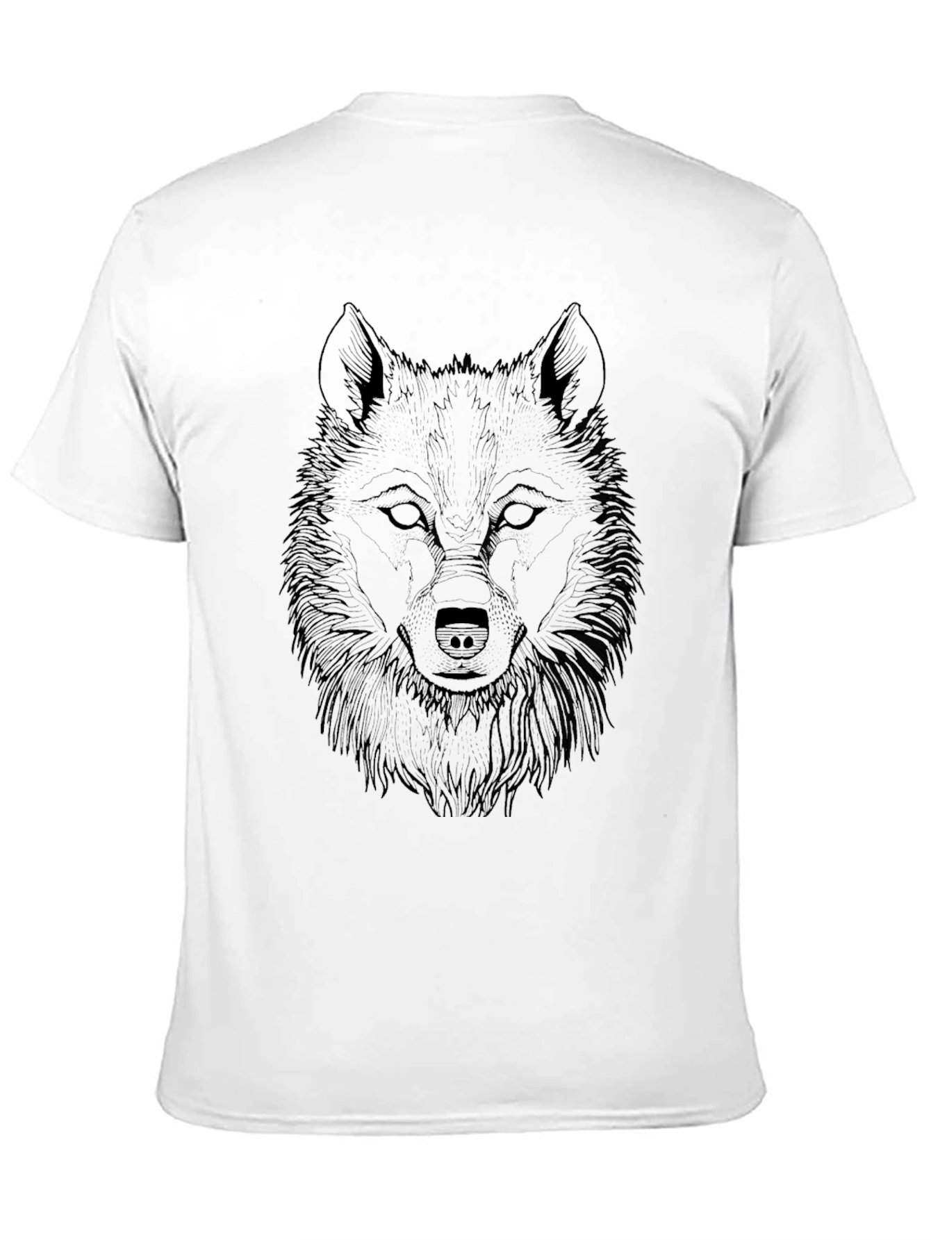 Black Wolf Graphic Tee - Mens Crew Neck T-Shirt