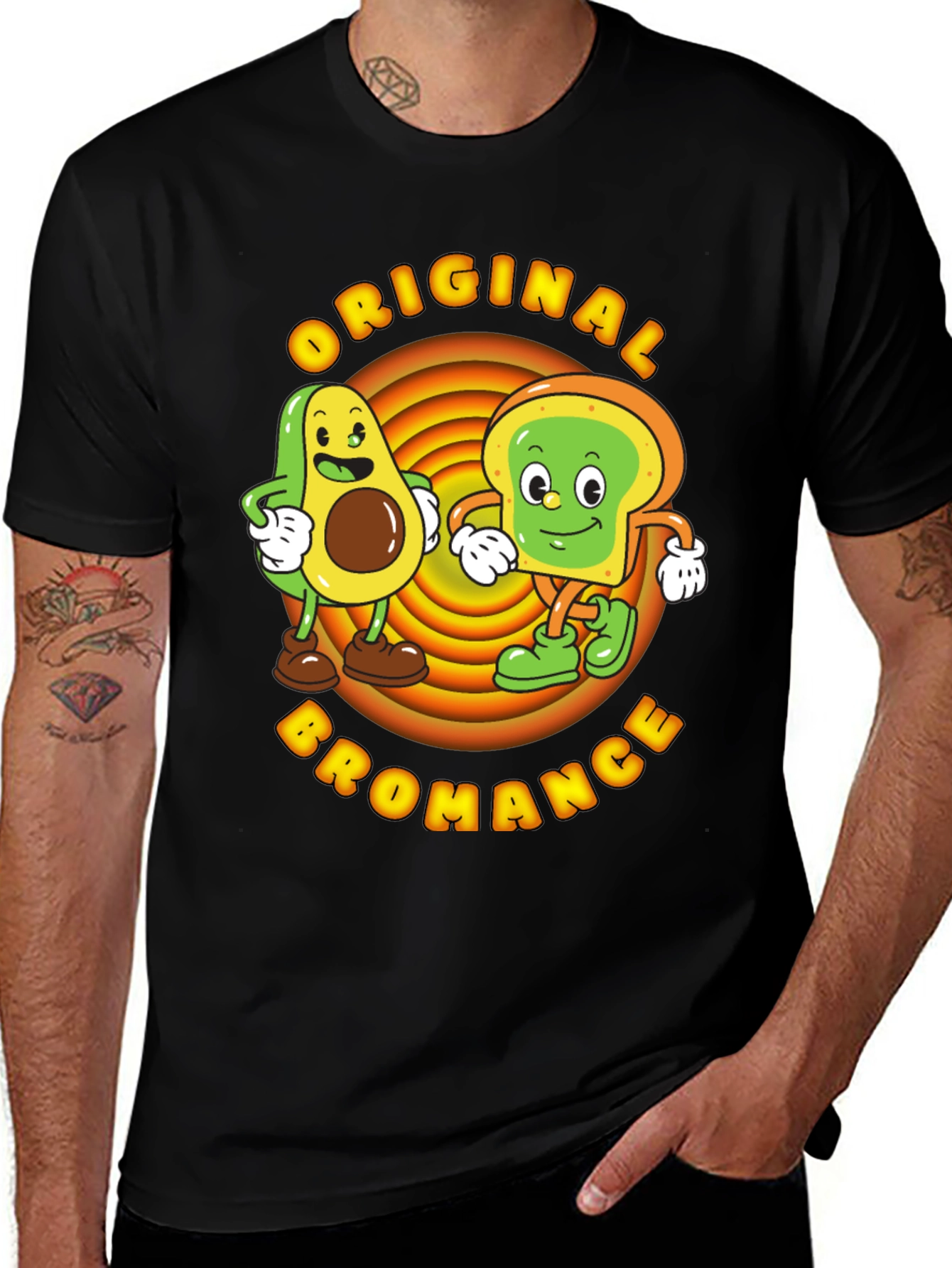 Original Bromance Avocado Toast Cartoon Graphic Tee