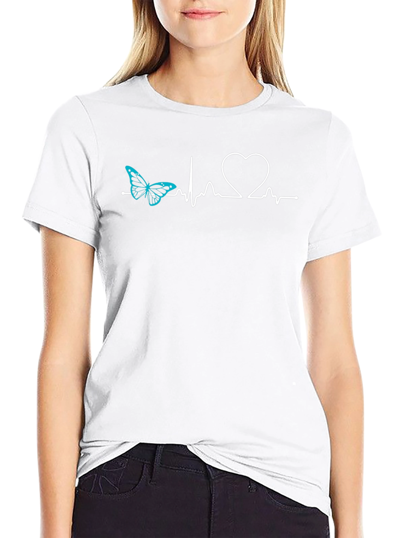 Butterfly Heartbeat T-Shirt - Stylish Graphic Tee