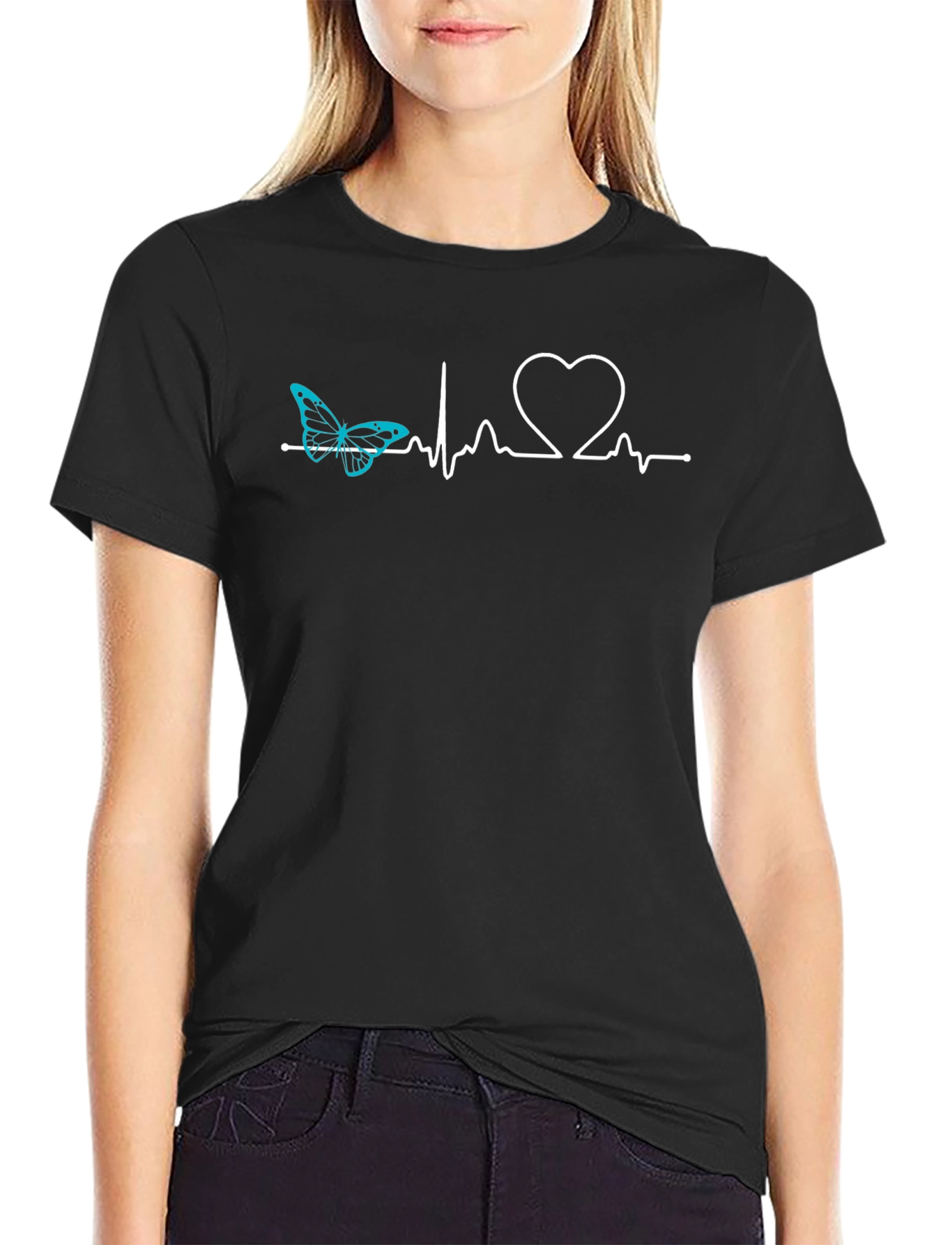 Butterfly Heartbeat T-Shirt - Stylish Graphic Tee