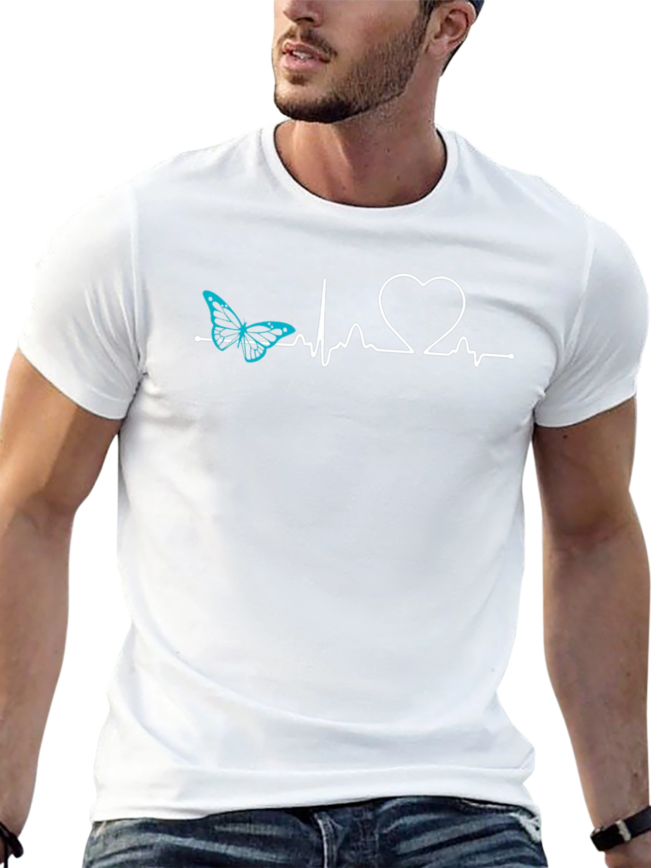 Butterfly Heartbeat T-Shirt - Stylish Graphic Tee