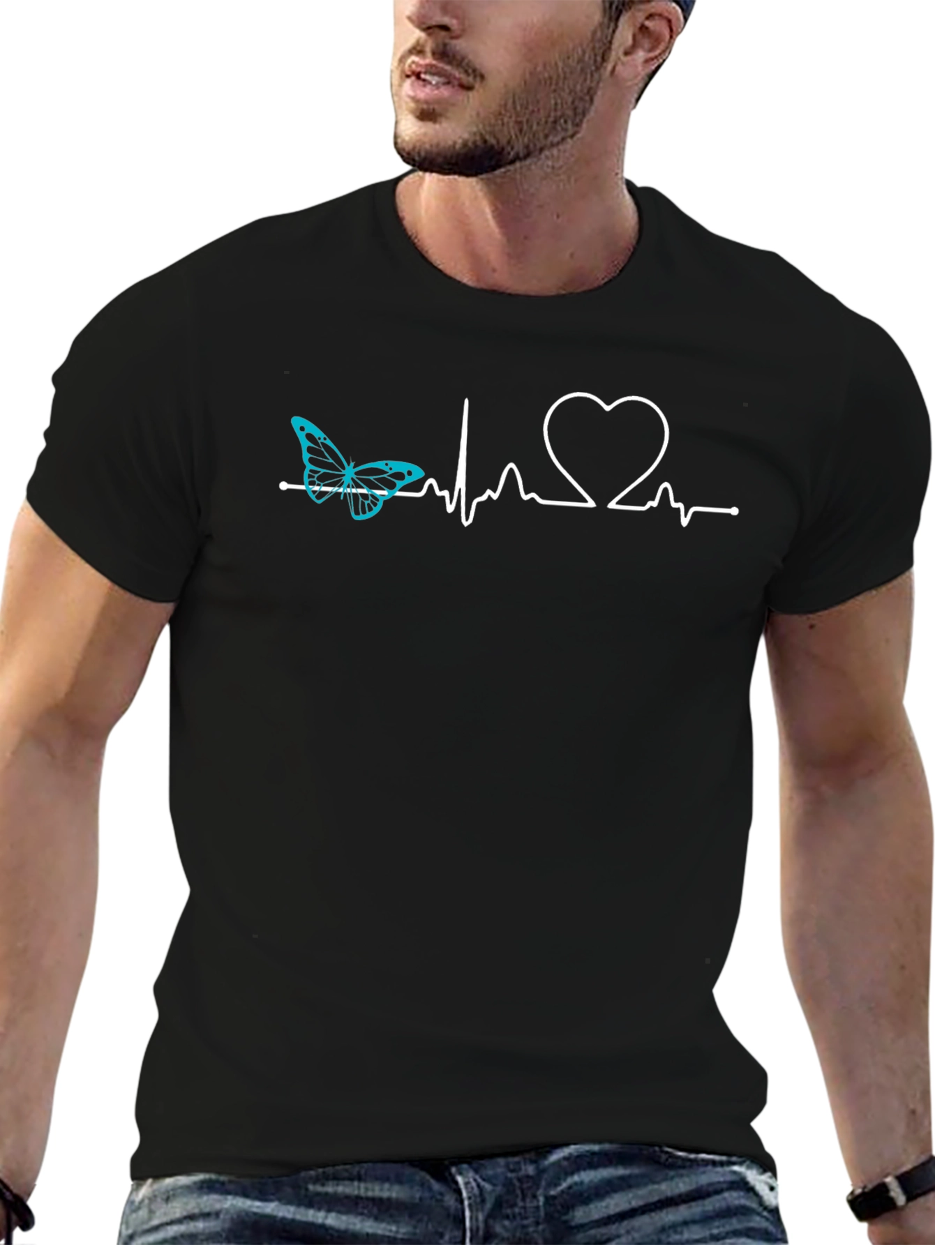 Butterfly Heartbeat T-Shirt - Stylish Graphic Tee