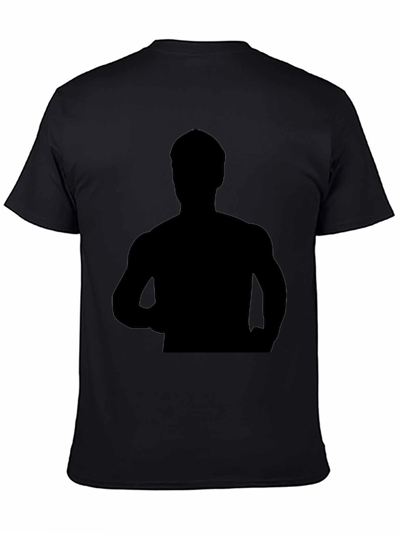 Black Graphic Tee - Mystery Silhouette Design