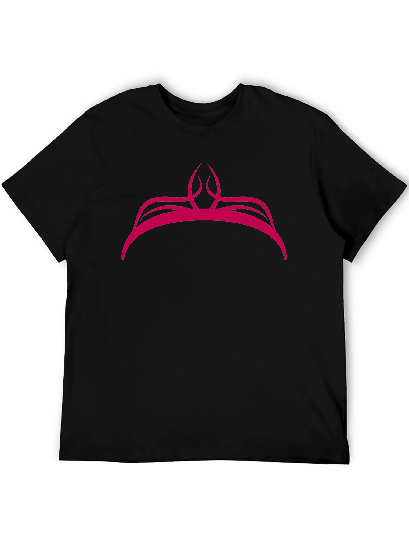 Pink Crown Graphic Black T-Shirt