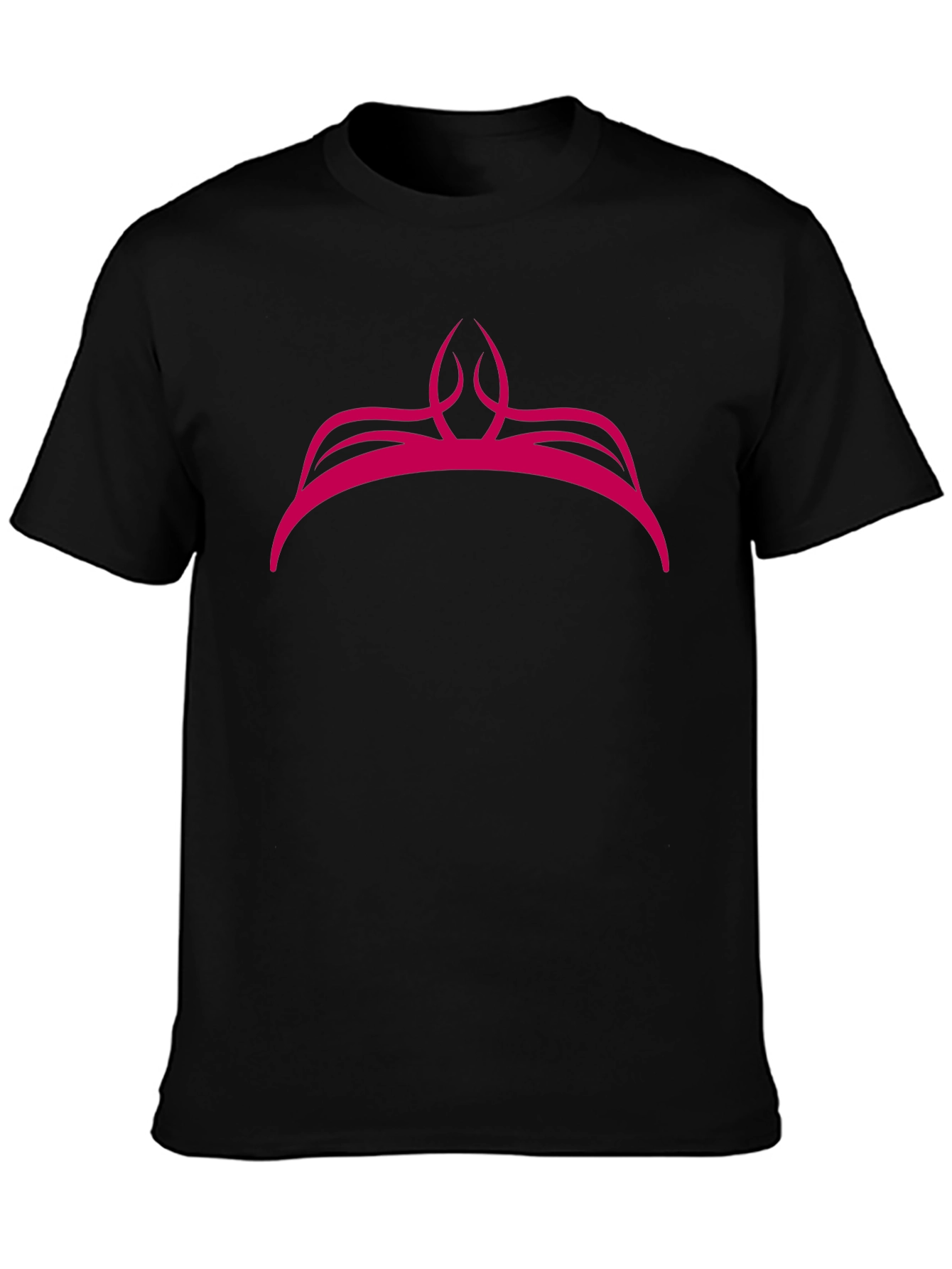 Pink Crown Graphic Black T-Shirt