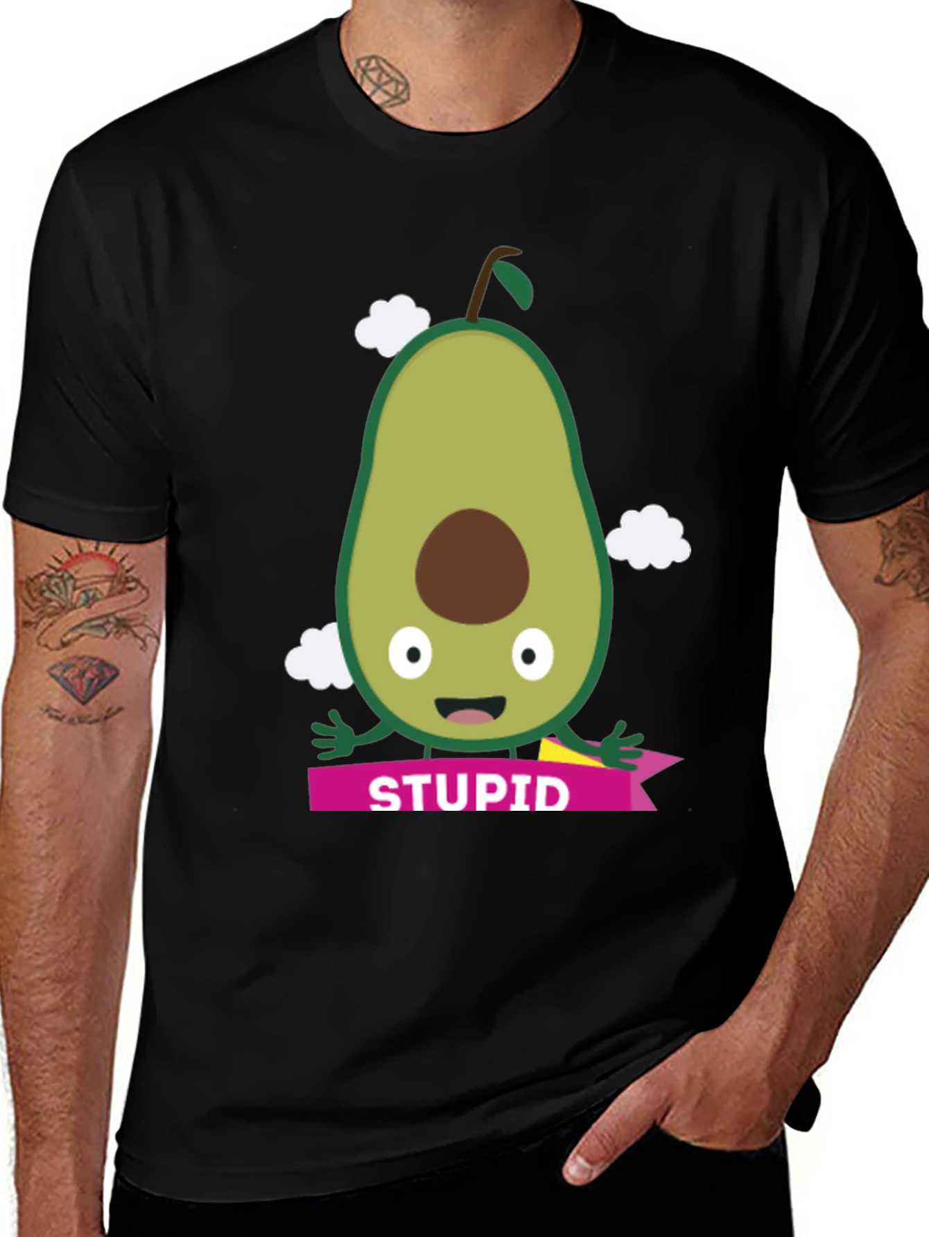 Funny Avocado Stupid Graphic T-Shirt