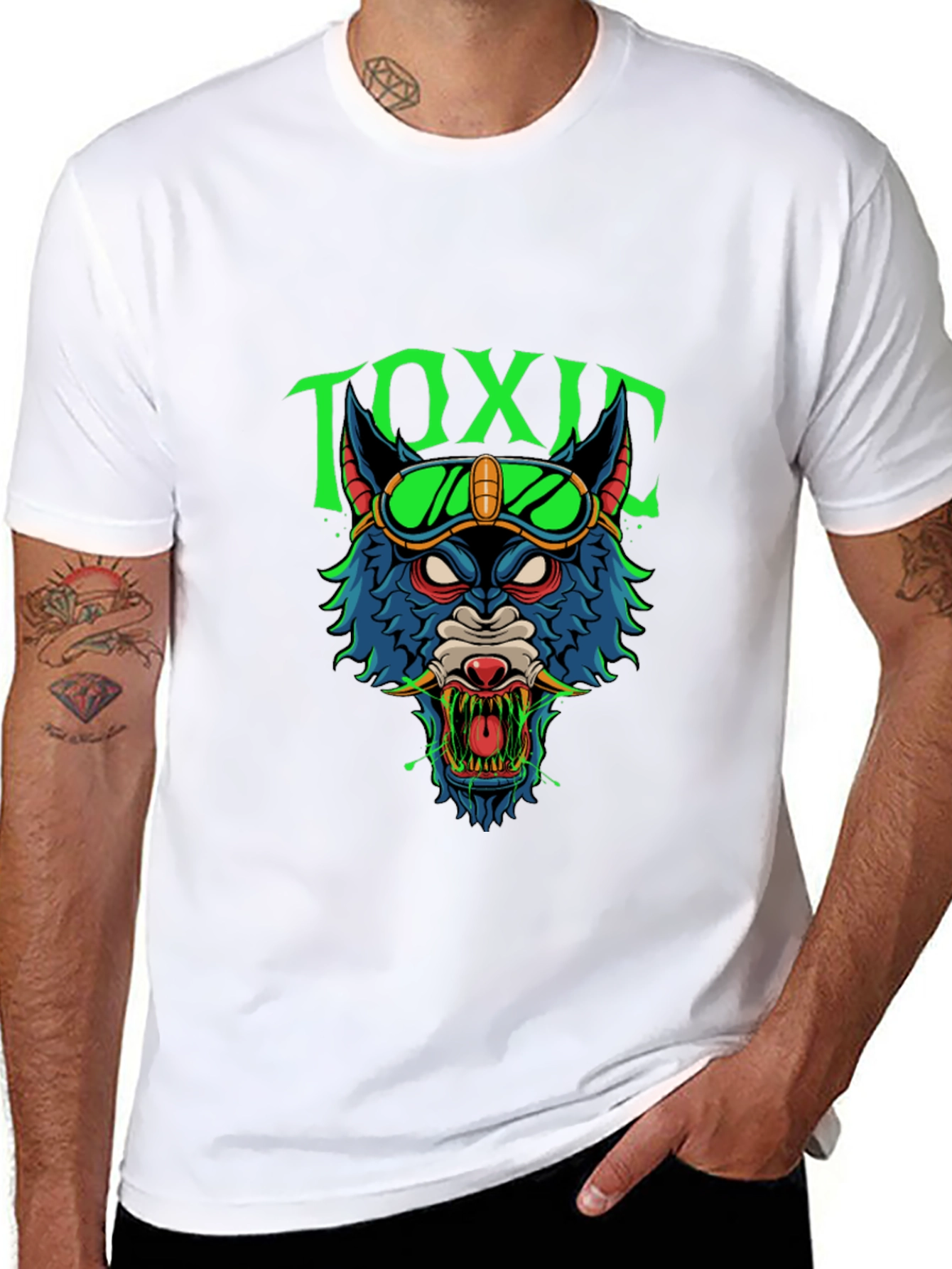 Toxic Wolf Graphic Tee - Mens Black T-Shirt