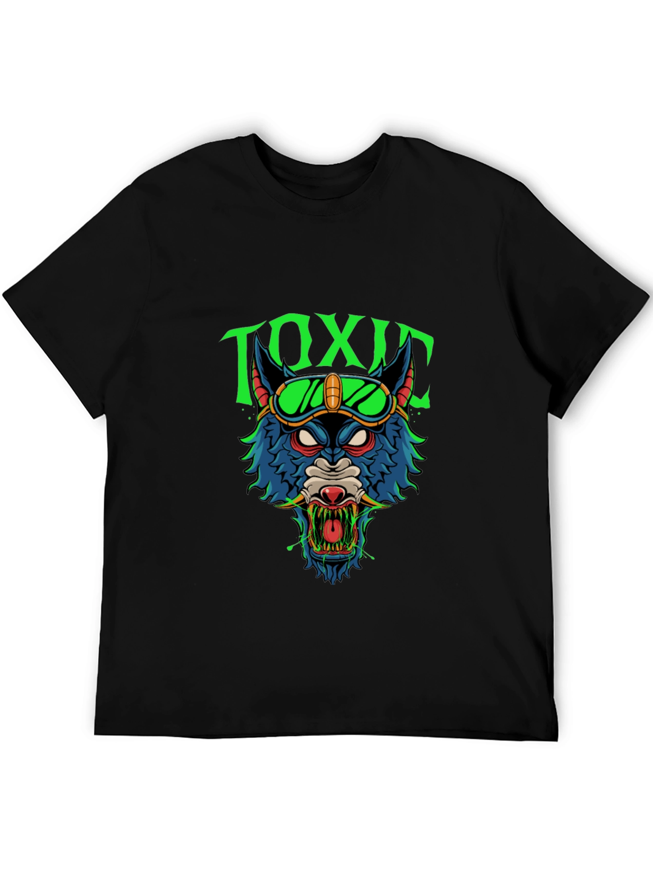 Toxic Wolf Graphic Tee - Mens Black T-Shirt
