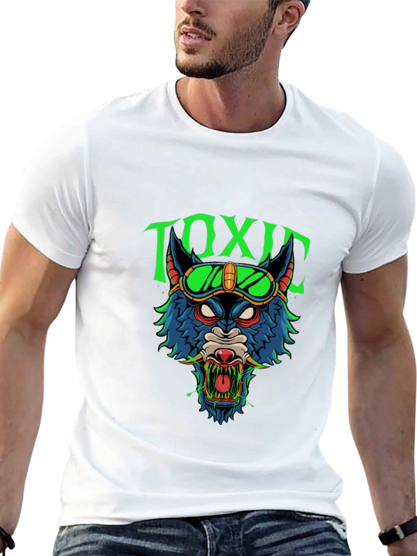 Toxic Wolf Graphic Tee - Mens Black T-Shirt