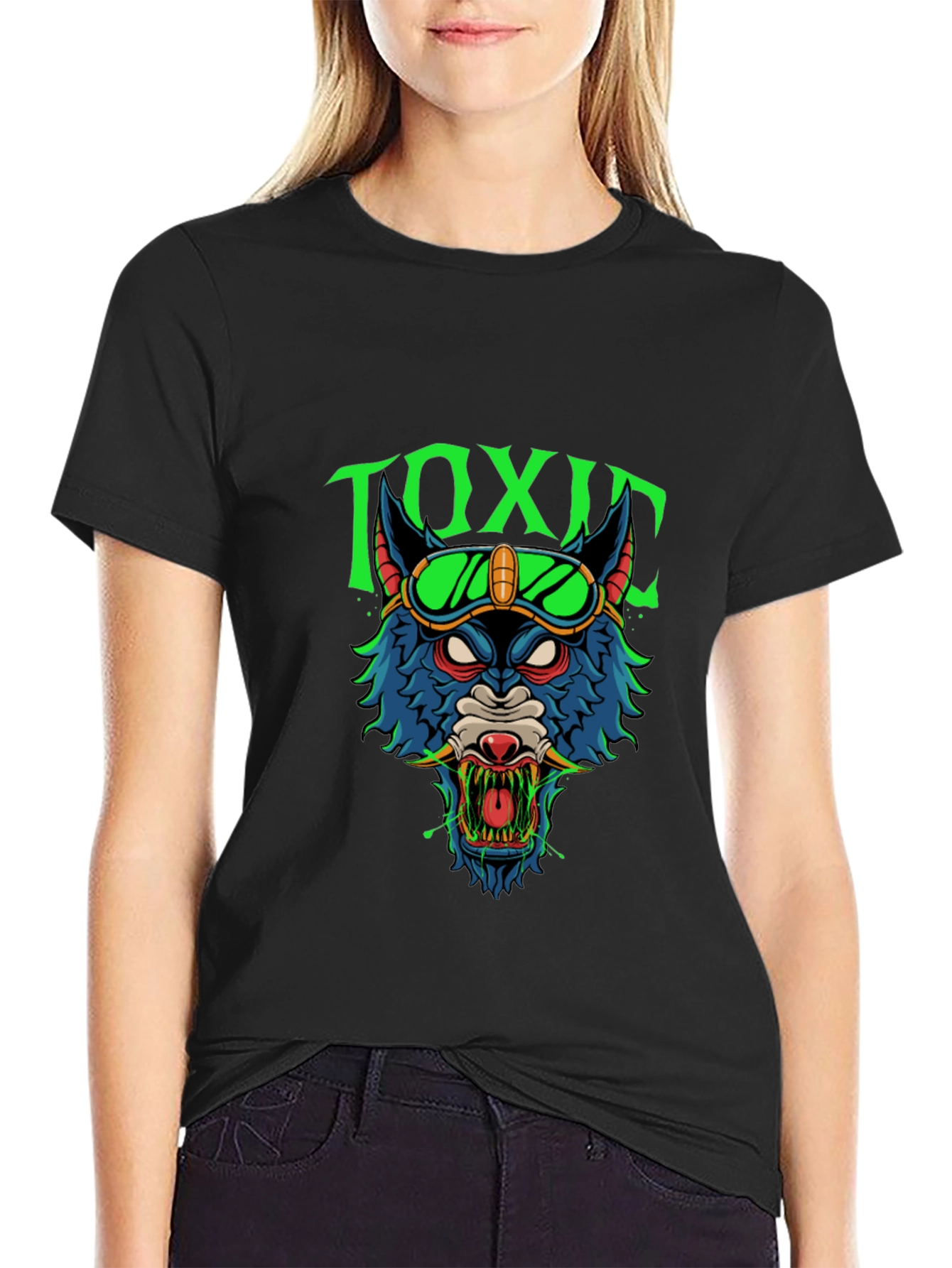 Toxic Wolf Graphic Tee - Mens Black T-Shirt