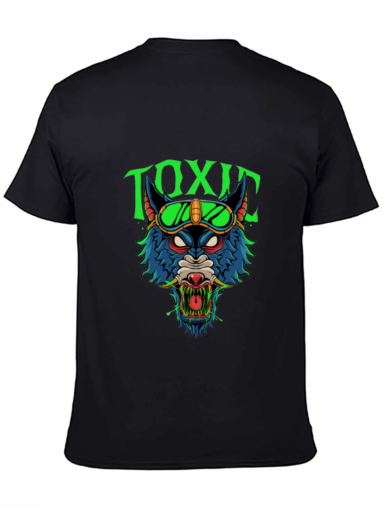 Toxic Wolf Graphic Tee - Mens Black T-Shirt
