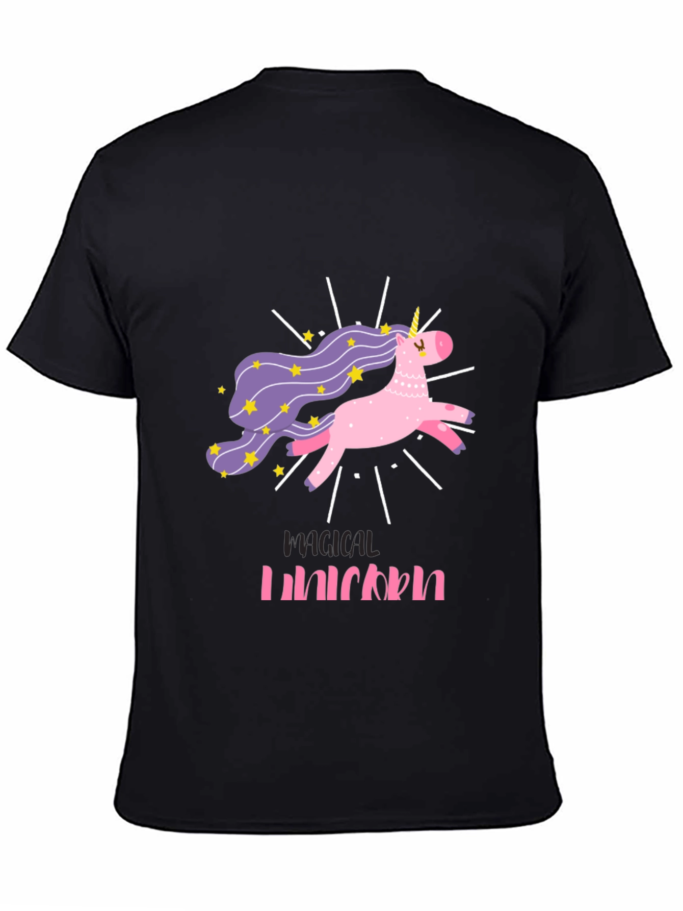 Magical Unicorn Graphic Tee - Black