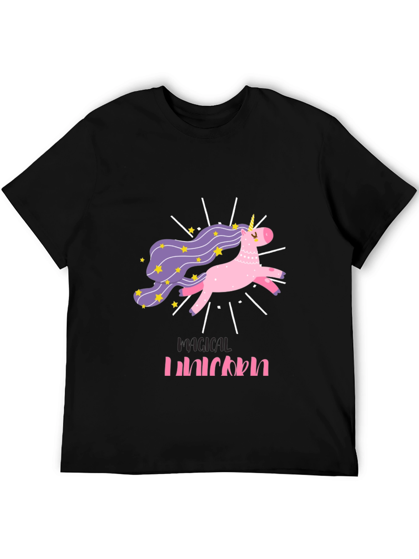 Magical Unicorn Graphic Tee - Black